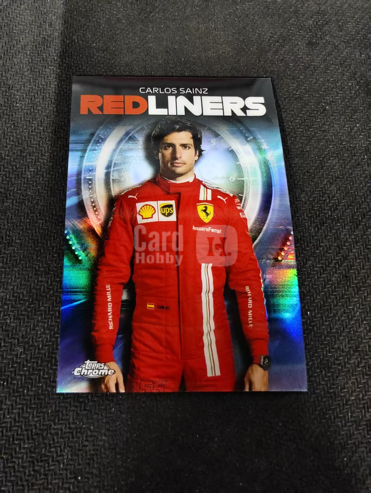2021 Topps Chrome Carlos Sainz F1 法拉利车队 卡洛斯 赛恩斯 银折 red liners 特卡 边角瑕疵 #8