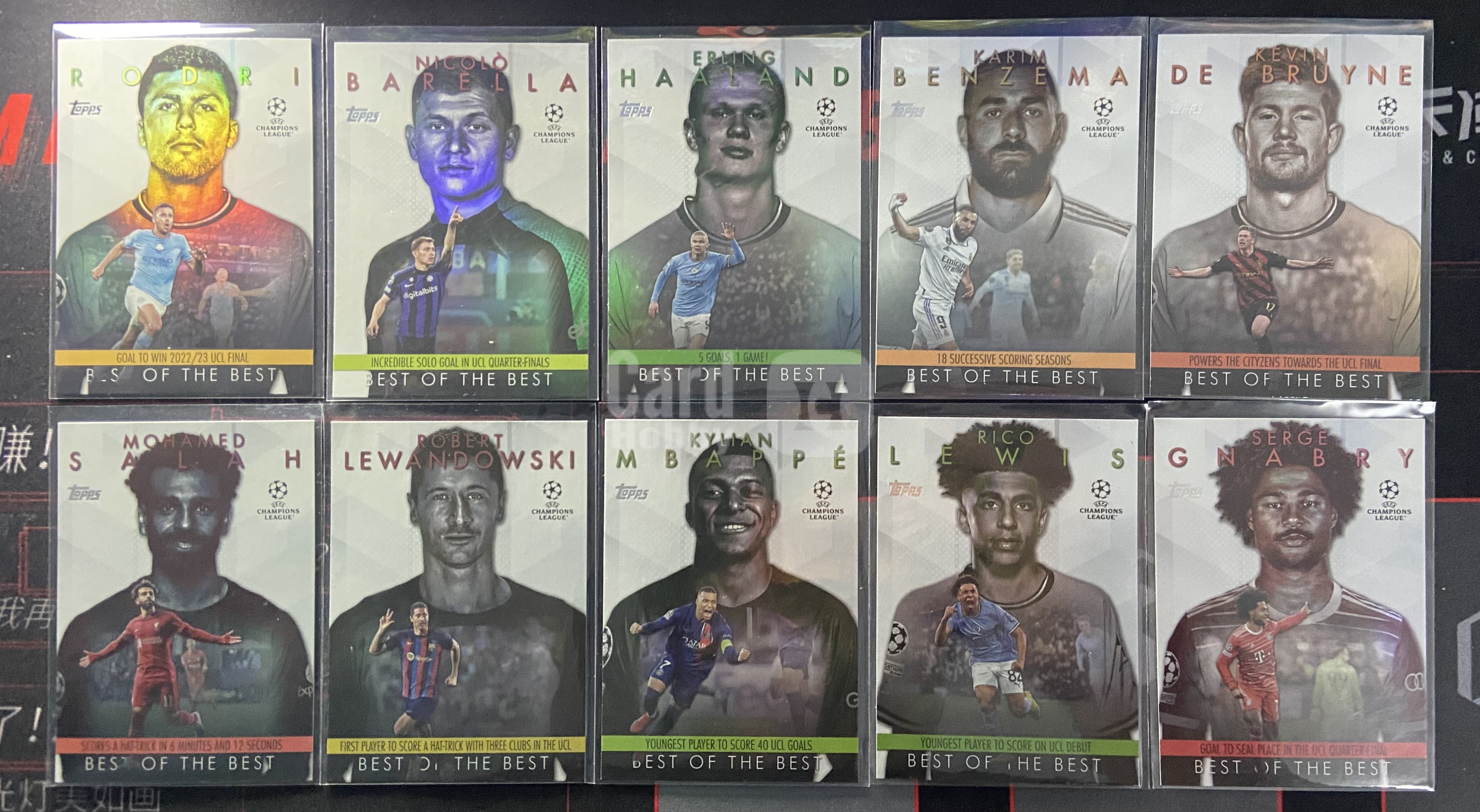 2024 Topps UCC Kylian Mbappe 欧冠 全套 10张 Best 最佳特卡 姆巴佩 哈兰德 莱万 萨拉赫 德布劳内 本泽马 巴雷拉 罗德里等 银折 折射 lot 打包 万卡-双双