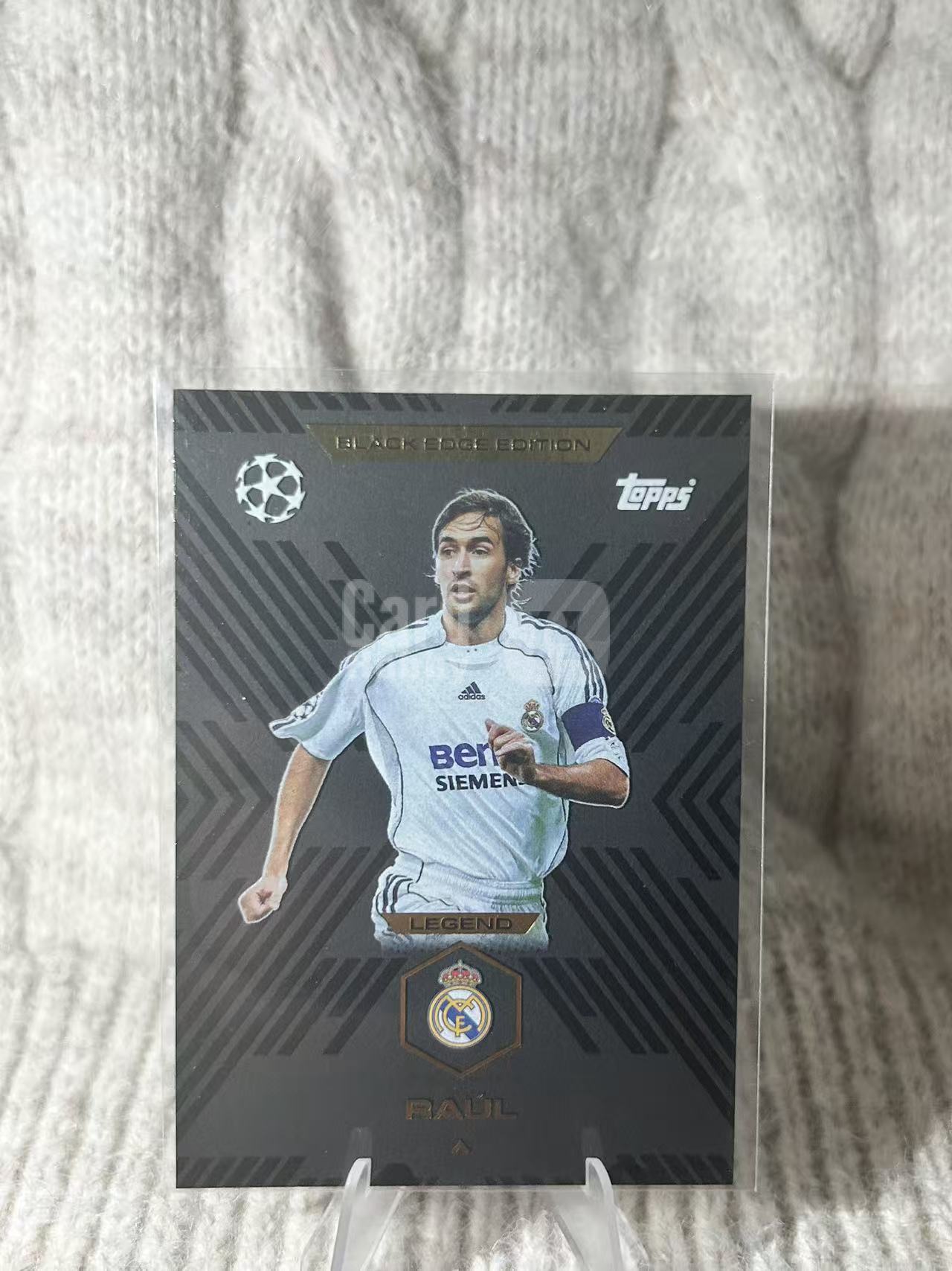2023-24 Topps UEFA Champions League Raúl 黑边传奇特卡,皇家马德里西班牙前锋劳尔,伯纳乌王子,皇马传奇射手