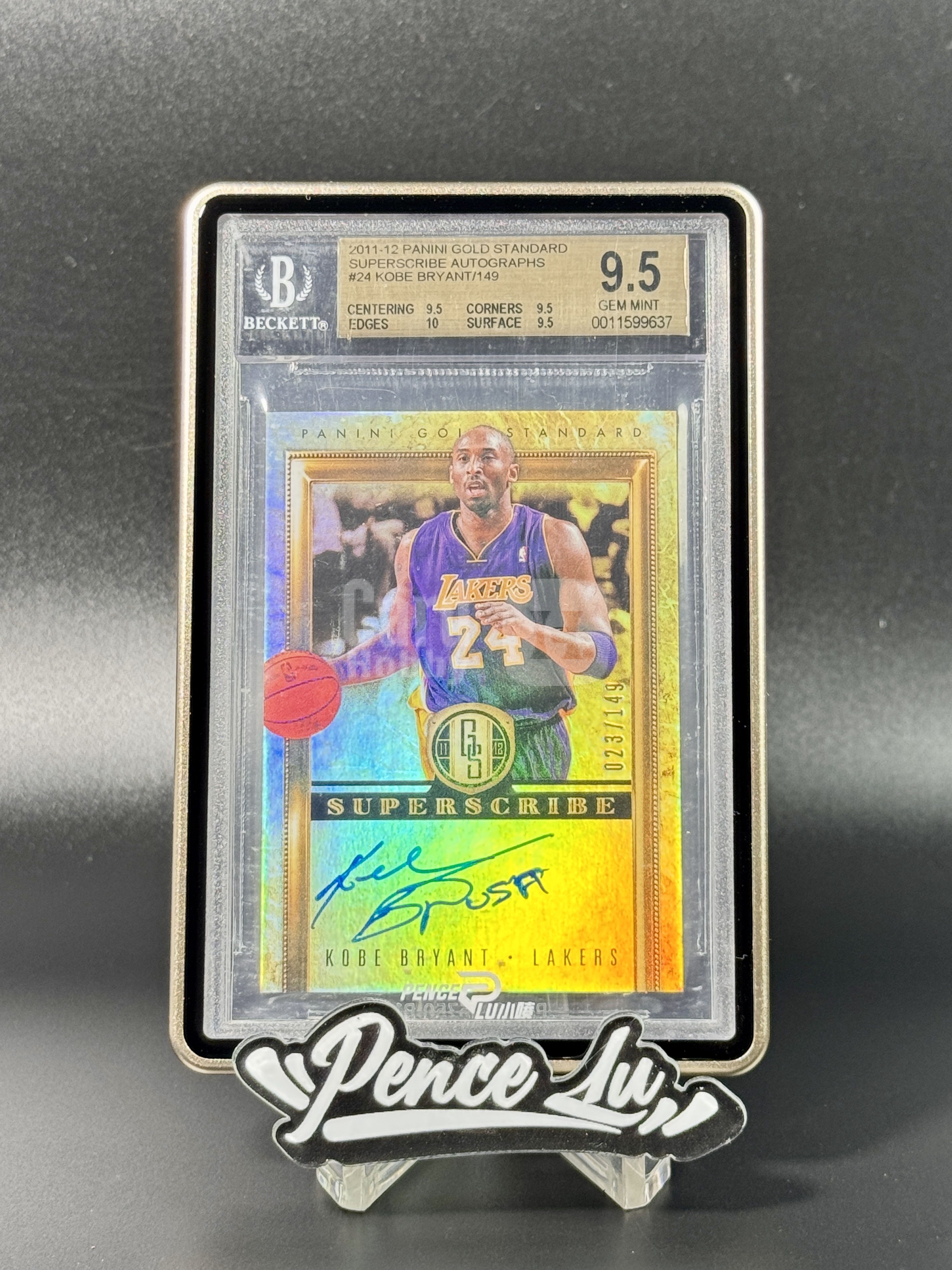 【喷子拍卖】2011-12 panini gold standard Kobe Bryant 金砖 湖人 科比 布莱恩特 铭文 签字 149编 卡签 签了USA 大hit卡 此版只有前24张铭文 超级sp BGS金标9.5/10 魔术总冠军