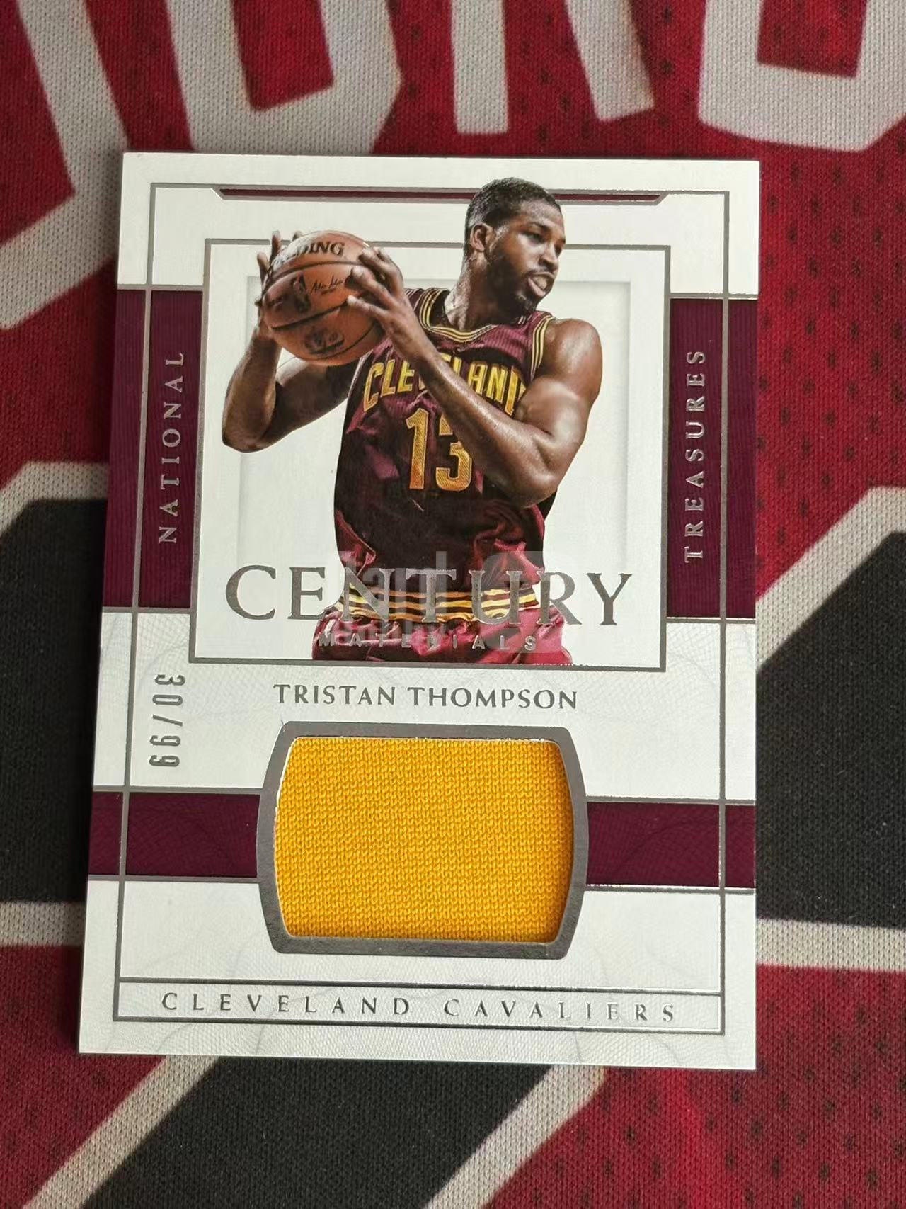2016-17 PANINI NATIONAL Tristan Thompson 国宝高端系列 骑士名宿 TT 特里斯坦汤普森 99编 GU 亲穿落场球衣物料切割 衣料实物卡【烂臭嘴拍卖】