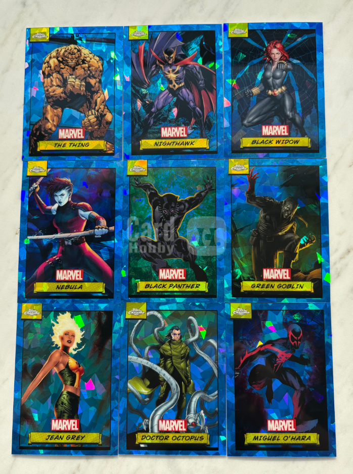 2024 Topps Marvel (MCU) BLACK WIDOW 元年漫威蓝宝石 漫威TC 元年Lot 各种好人 黑寡妇 石头人 黑骑士 黑豹 星云 章鱼博士 蓝碎冰 收藏必备