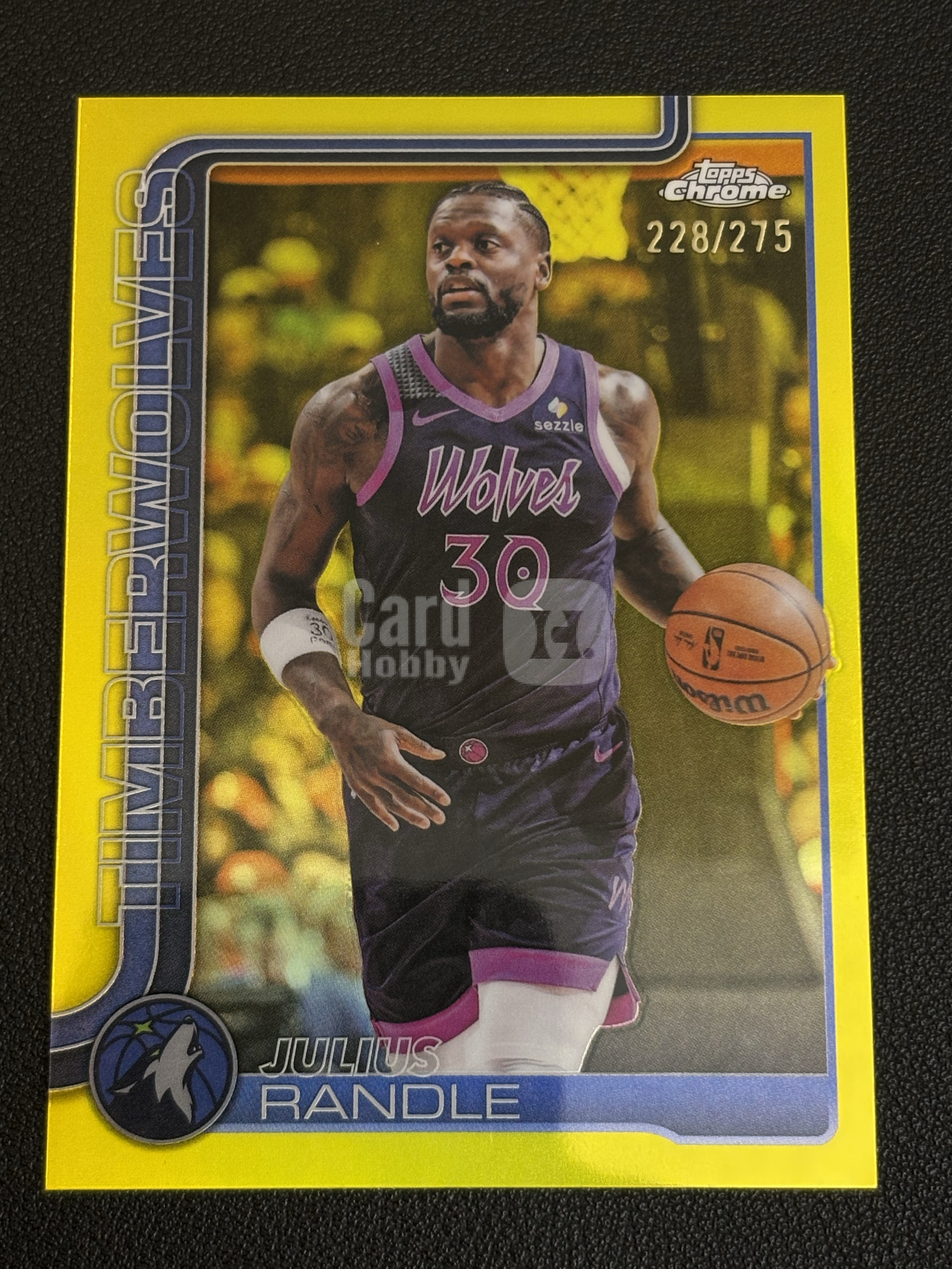 2025-26 Topps Chrome update Julius Randle 朱利叶斯 兰德尔 森林狼 098/275编 黄折 收藏必备 卡品如图 乐