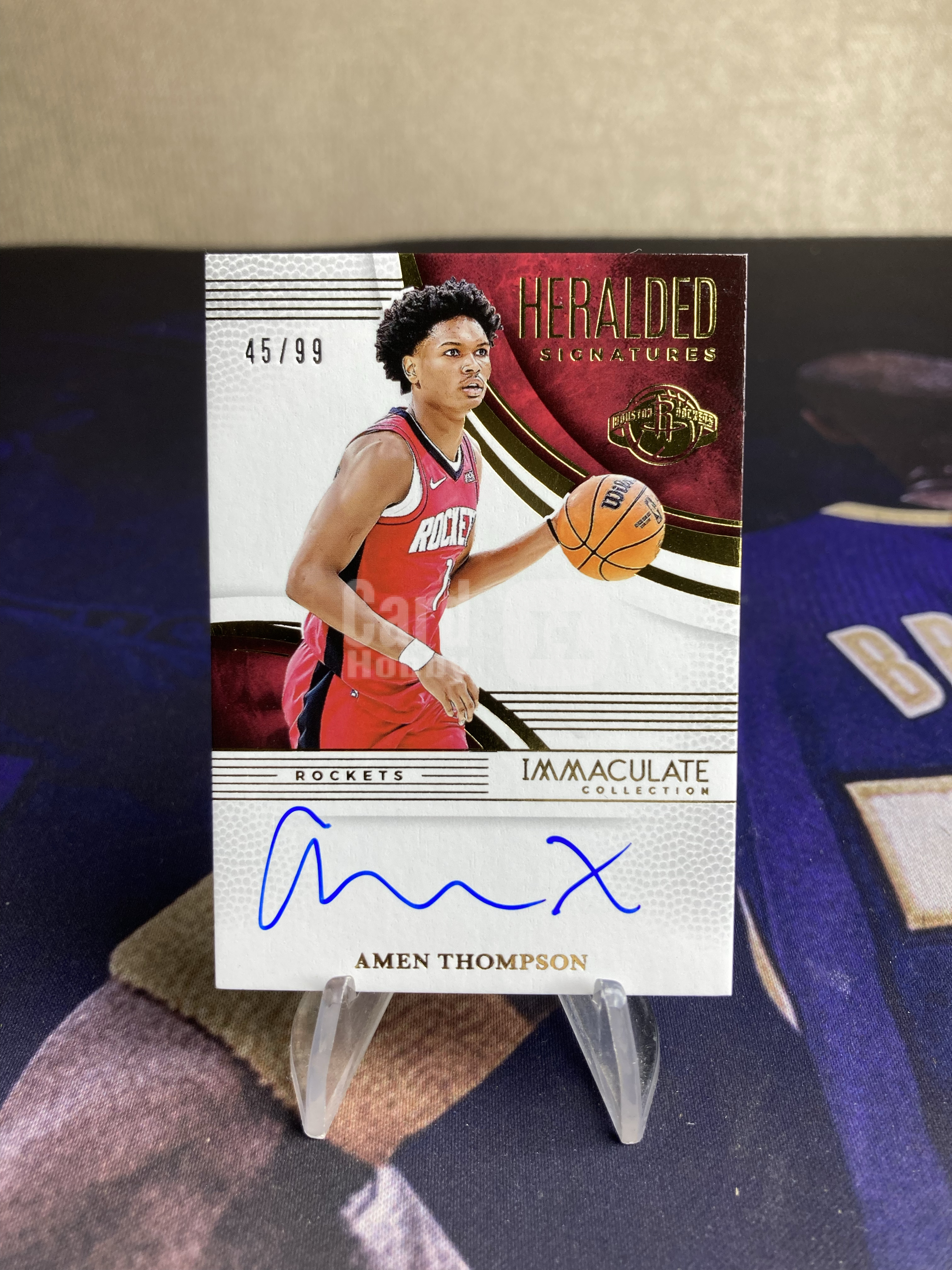 2024-25 Panini Immaculate Amen Thompson 【星卡优转】imm系列 火箭 阿门 汤普森 45/99编 签字 卡签 专收必备 微瑕如图 杀菌