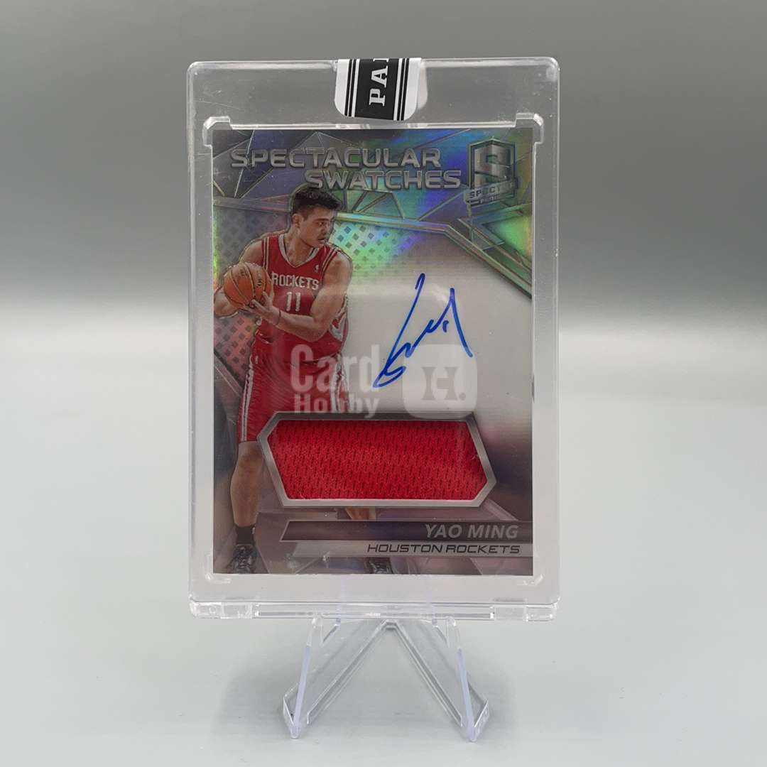 2016-17 Panini Spectra Yao Ming 光谱 火箭 小巨人 中国长城 姚明 折射 PA 球衣 Patch GU亲穿 卡签 签字 原封砖 黑盒1of1 一编一 微瑕如图 