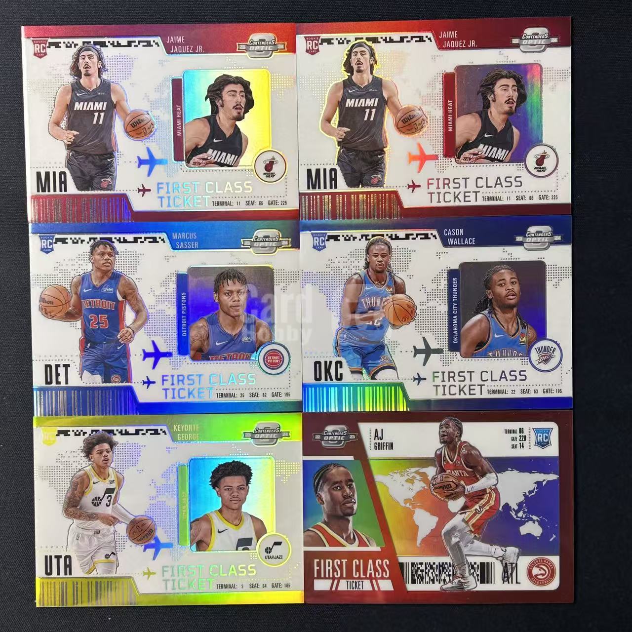 【阿泽代卖】2023-24 Panini Optic Op 新秀 RC 小海梅哈克斯 萨瑟 卡森华莱士 乔治 格里芬 First Class Ticke 头等舱特卡 银折 折射 细节如图-土曾