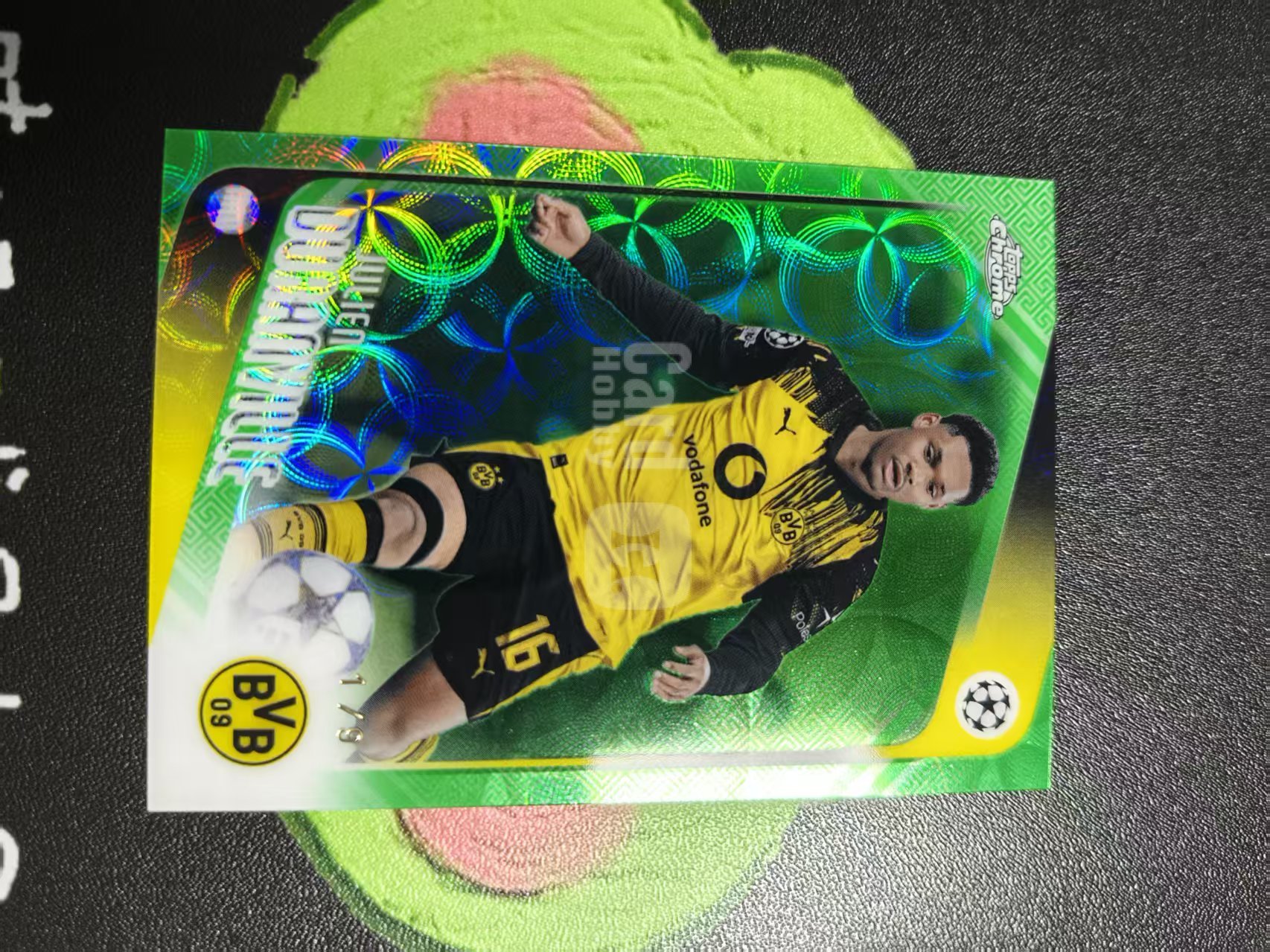 2026 Topps Chrome Julien Duranville 欧冠 多特蒙德 杜兰维尔 9编 首编 绿钱币折 微瑕如图【ZYP代拍】羽羽
