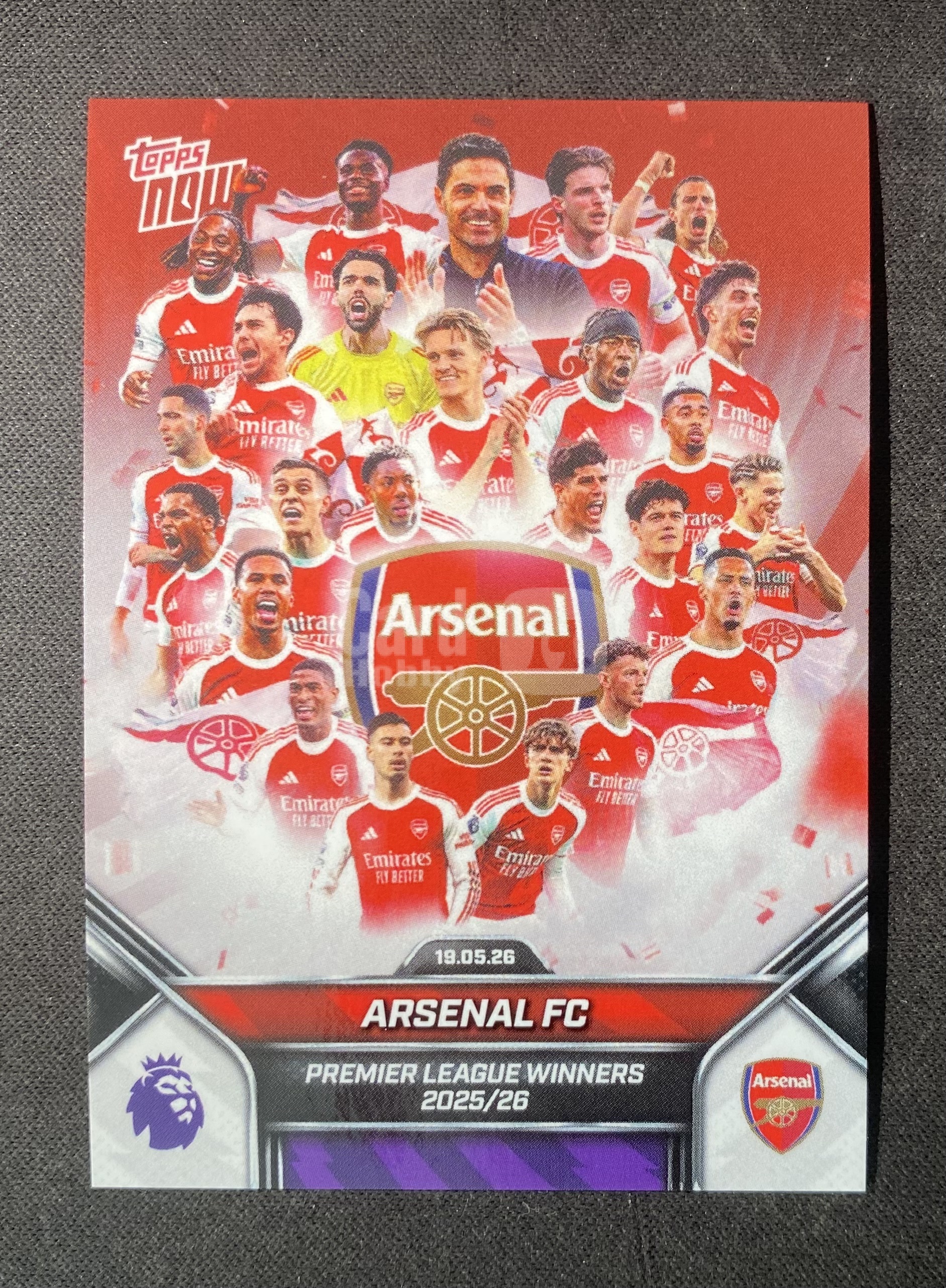 2026 Topps Now Arsenal 【来拆波卡】英超 阿森纳 英超冠军 全队合照 base 关联 道曼 萨利巴 赖斯 2 ad