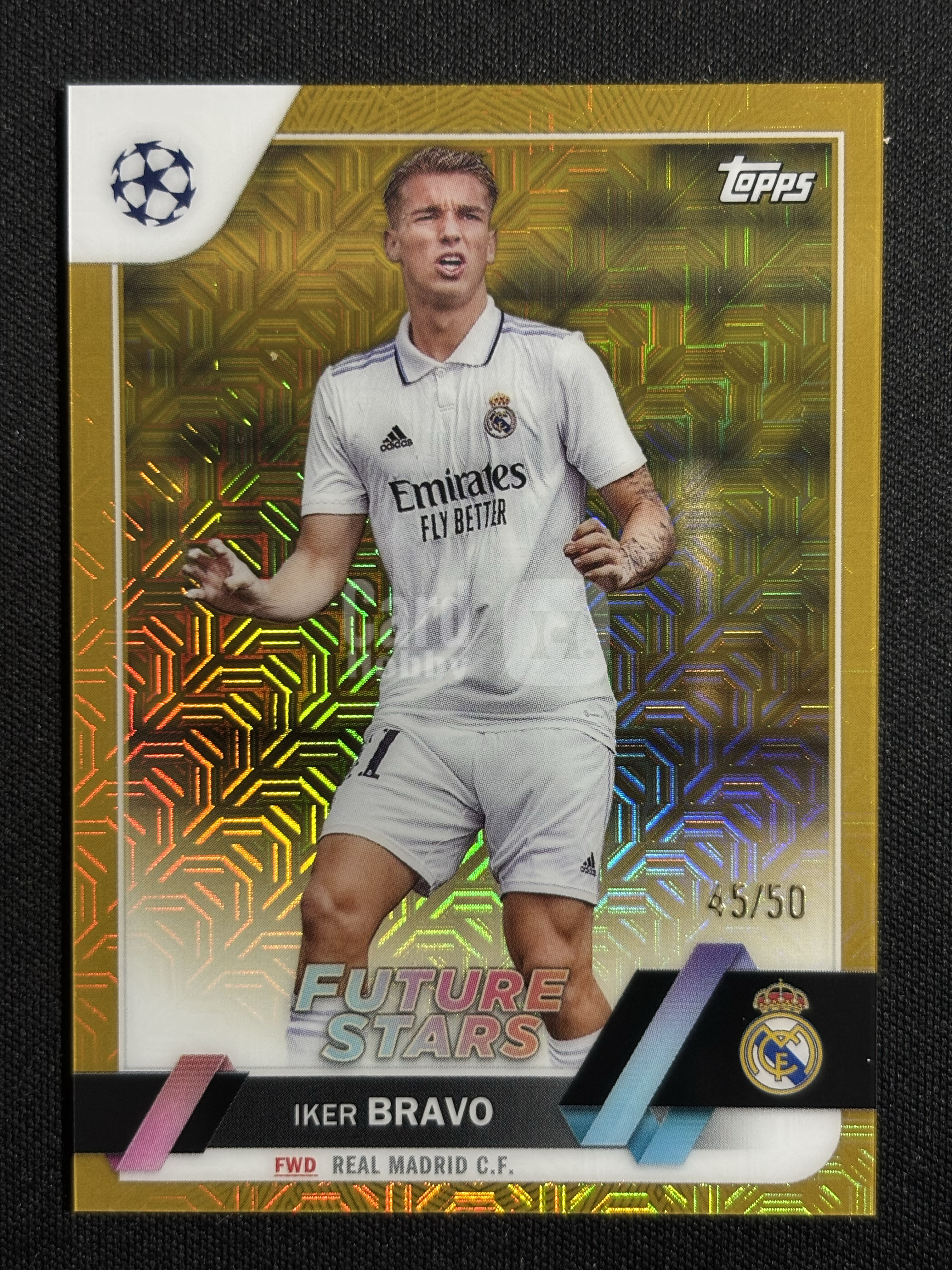 2021-22 Topps Japan Edition Iker Bravo 「墨色拍卖」日版樱花 皇家马德里 伊克尔 布拉沃 45/50 金折 Gold Mojo Future Stars BCML