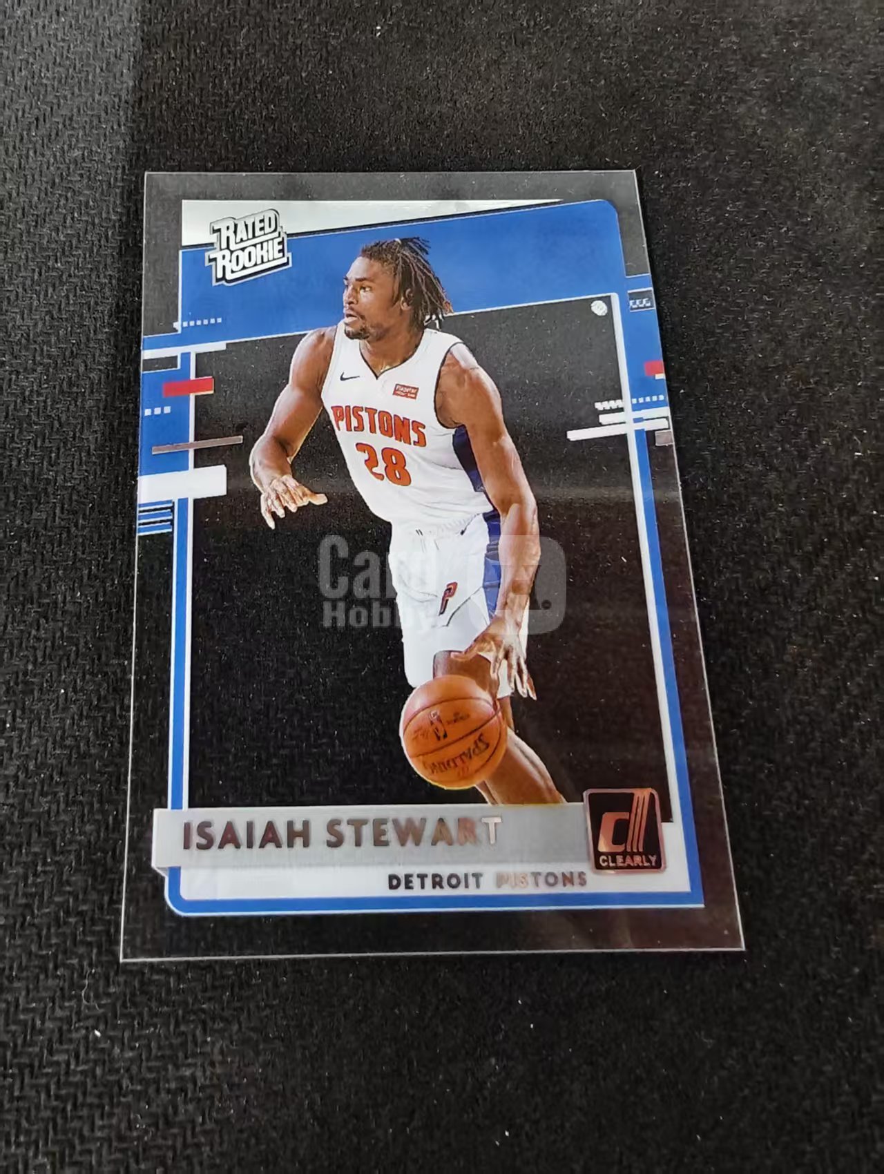 2020-21 Panini Clearly Donruss Isaiah Stewart 以赛亚 斯图尔特 RC 新秀 活塞 杜蕾斯 胶片 划痕 边角瑕疵 #62
