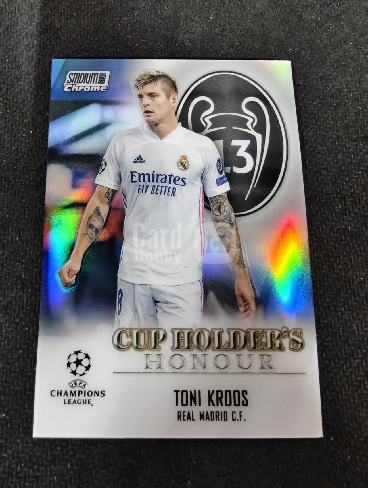 【可合并,不累计】2021 Topps Stadium Club Chrome toni kroos 欧冠竞技场 皇马 托尼 克罗斯 银折 特卡 划痕 边角瑕疵