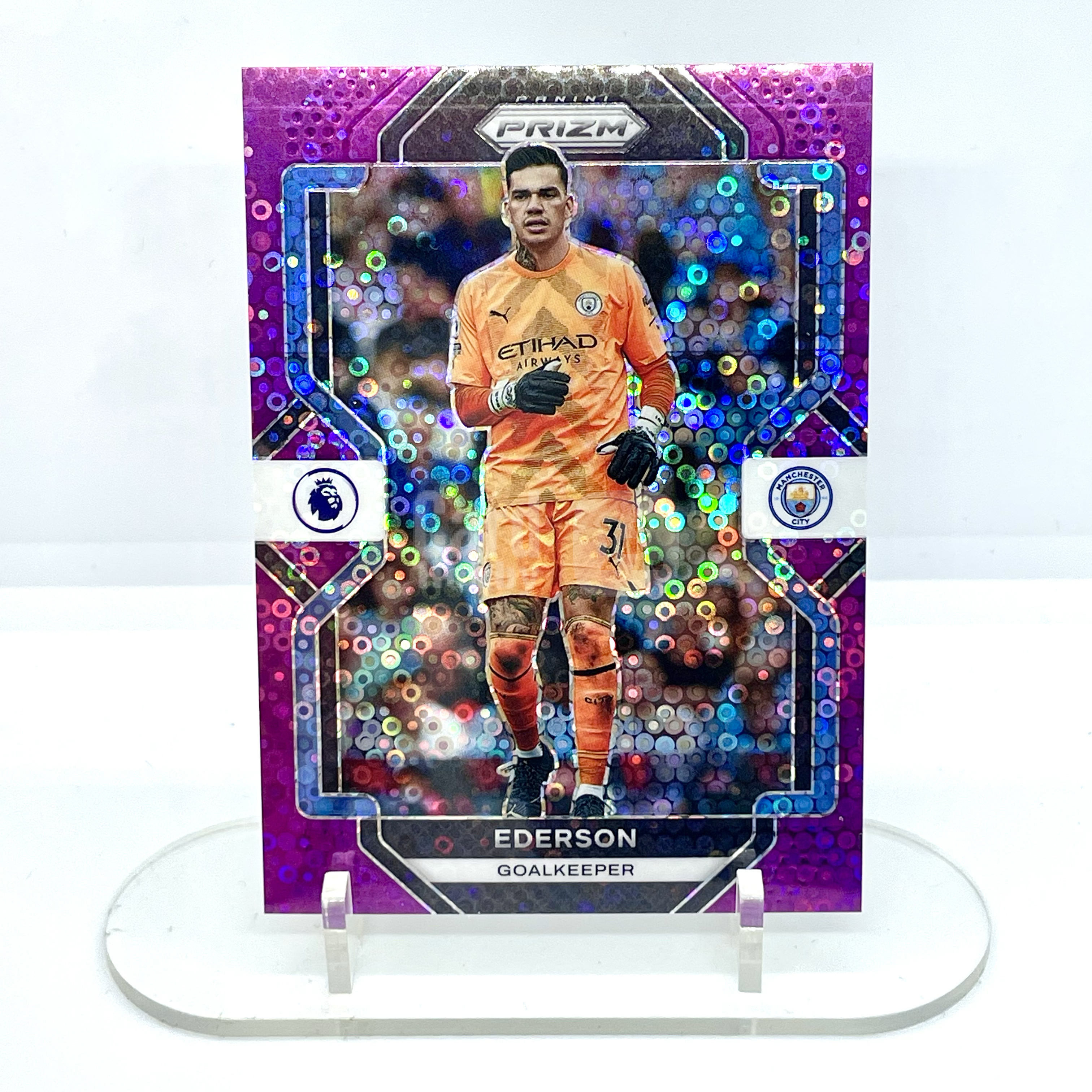 2223 Prizm Manchester City Ederson Base Purple 08/25编 紫泡泡折 埃德森 曼城 英超 世界杯巴西主力门将【芥末-阿玮/庸】