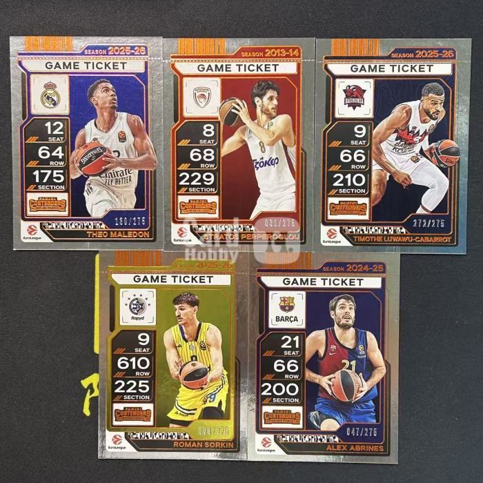 【阿泽代卖】2025-26 Panini 球票 欧洲联赛 梅尔顿 皮皮格鲁 卡巴罗特 索尔金 阿布林斯 等 5张lot /275编 折射 带编 选图巨帅 卡品如图 介意勿拍