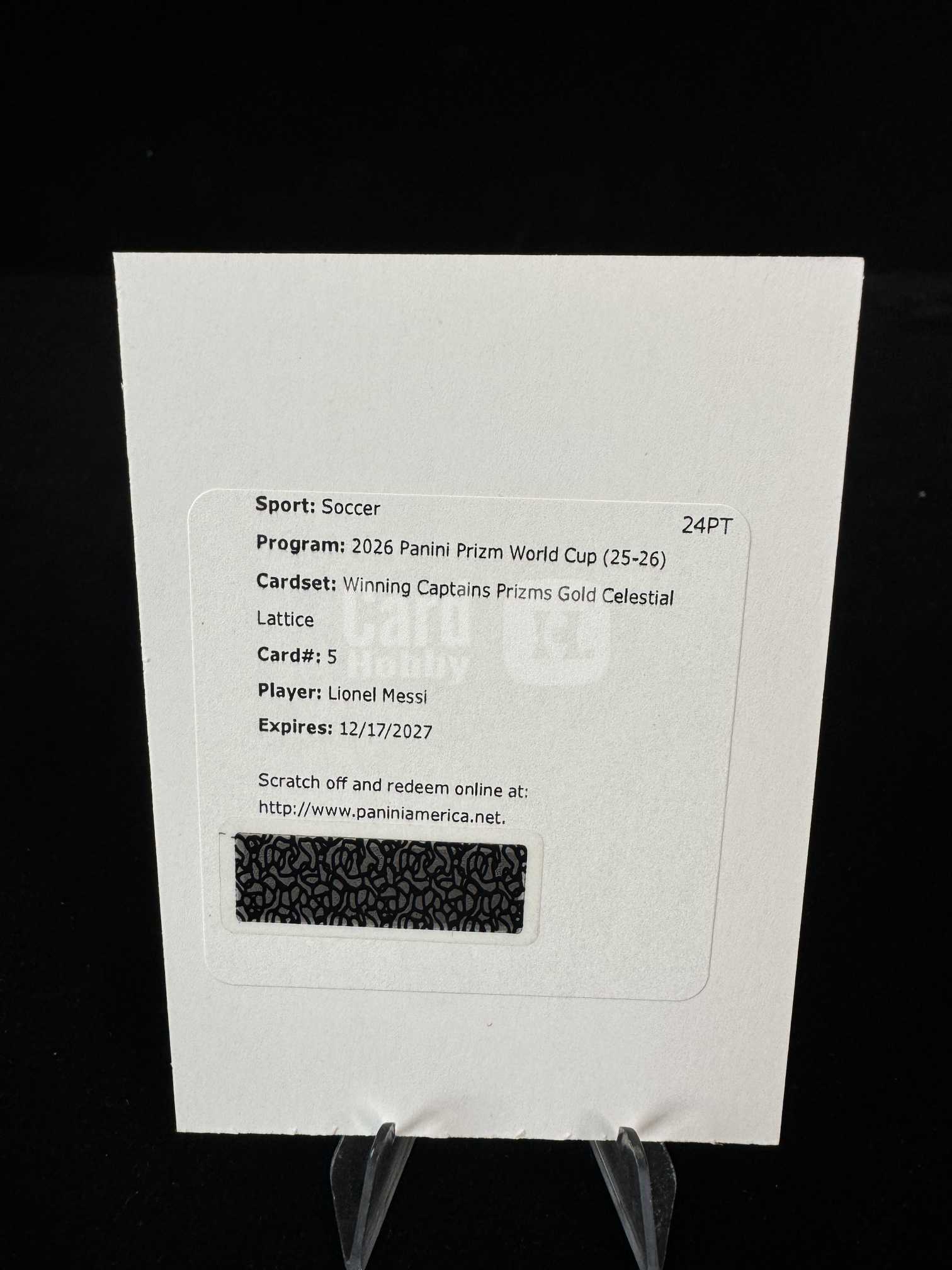 2025-26 Panini Prizm Lionel Messi International 巴萨阿根廷 WinningCaptains队长 10编签字低编 金烟花折 交换版可博三同背 国际版全网首张