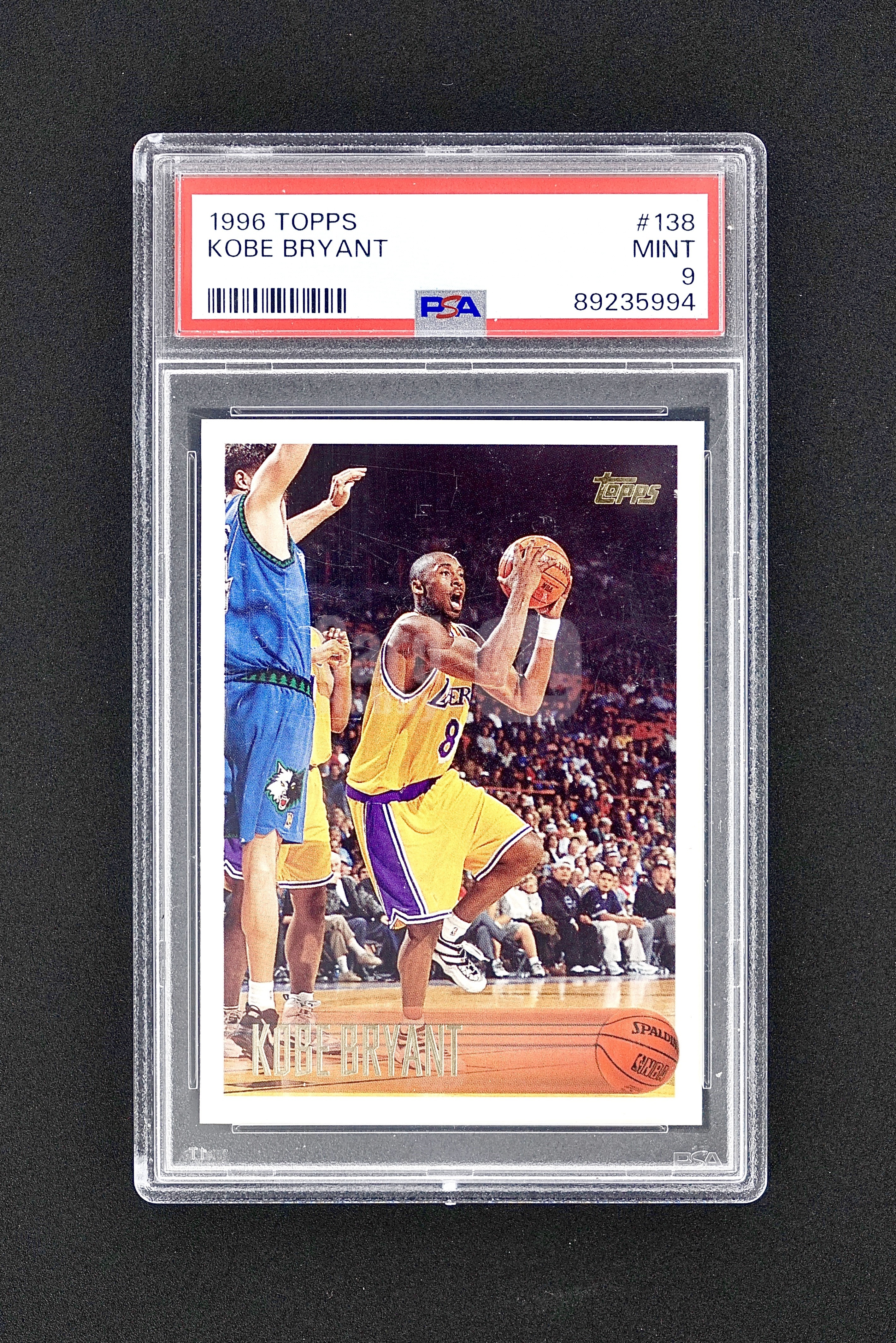 1996 Topps 新秀 Kobe Bryant RC 科比 布莱恩特 正Base PSA9分 湖人队魂 小飞侠 黑曼巴 值得永久珍藏 专收必备