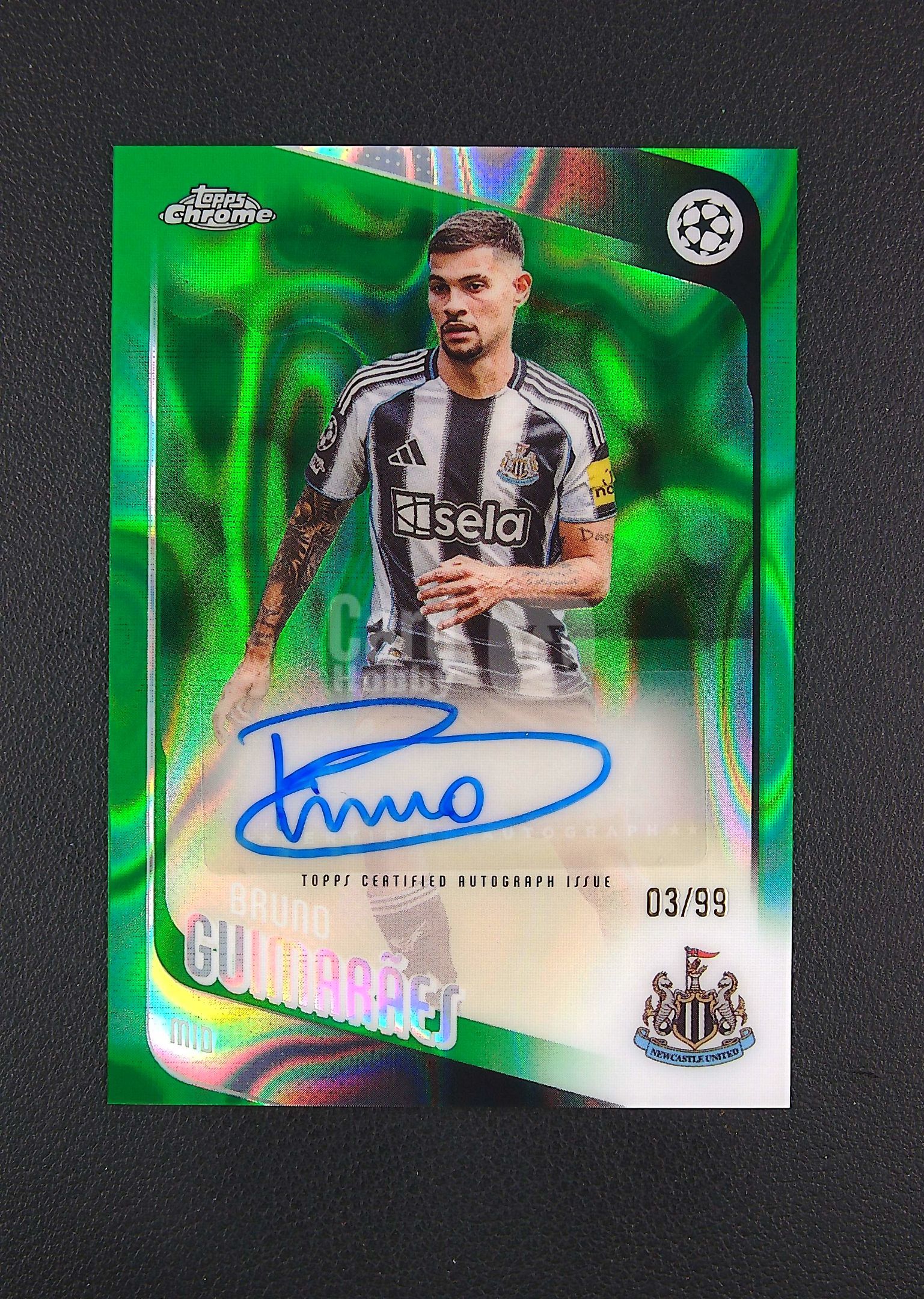 【古都代拍】 2025-26 Topps Chrome UCC Bruno Guimaraes 布鲁诺 吉马良斯 纽卡斯尔联 签字 99编 绿 ...