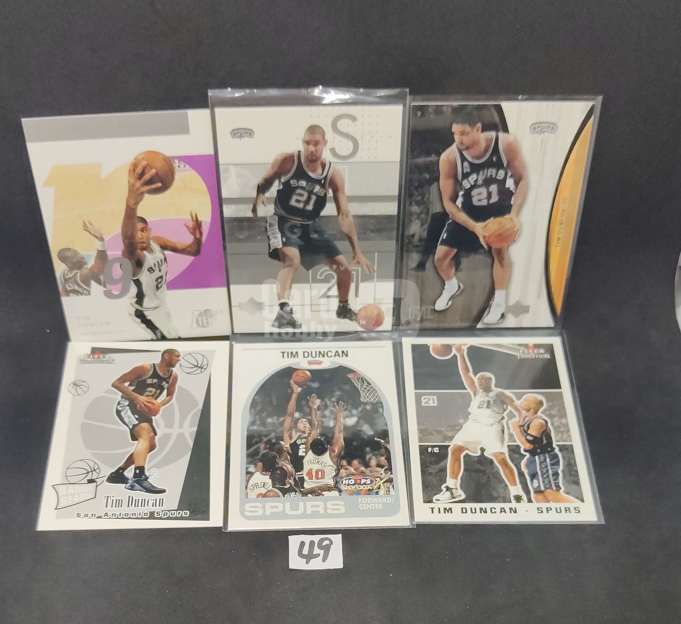 【DC拍卖】7.18 蒂姆邓肯 Tim Duncan 6 张马刺复古球星卡打包 Fleer/Upper Deck 多系列 Base 基础特卡 石佛经典收藏套卡 实拍 49 号组