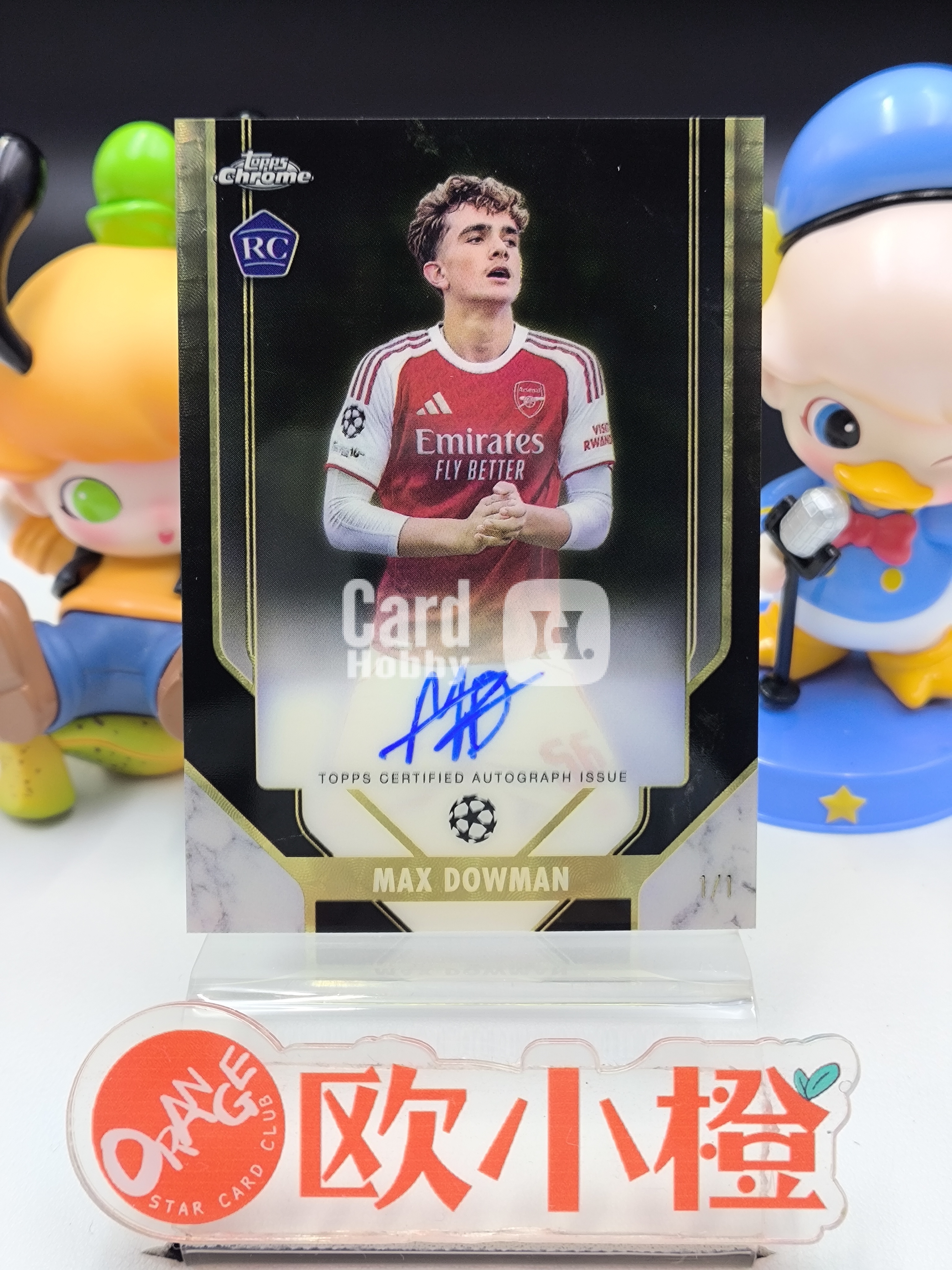 2026 【欧小橙急速拍】 Topps Chrome Max Dowman RC 欧冠 阿森纳新秀 马克斯 道曼 1/1编 爆金折 Superior 卓越签字卡签 超大比例插入 瑕疵如图X-路YAJS