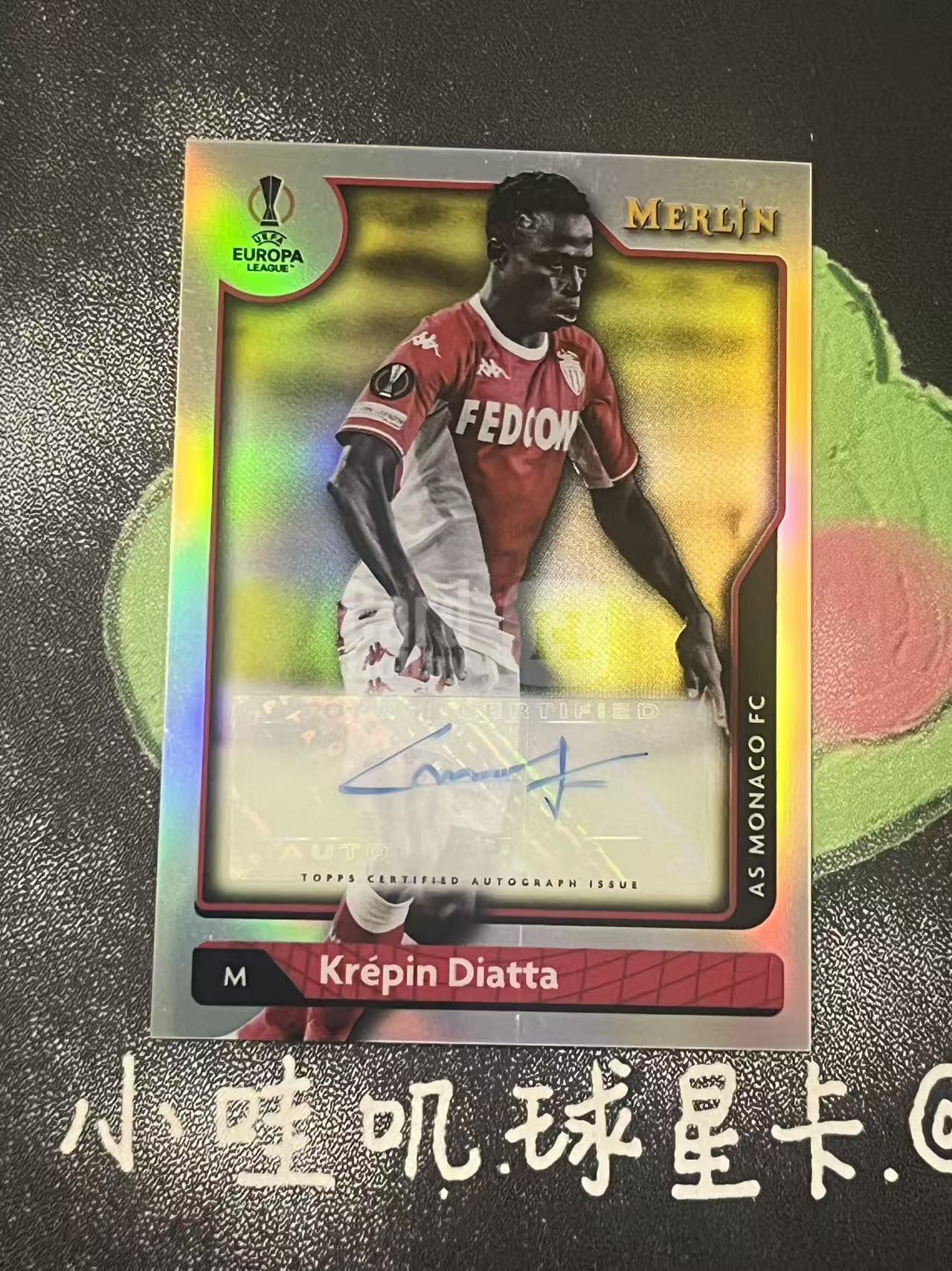 2022 Topps Merlin Krepin Diatta 欧冠 摩纳哥 克雷平 迪亚塔 银折 签字 微瑕如图【ZYP代拍】望灯