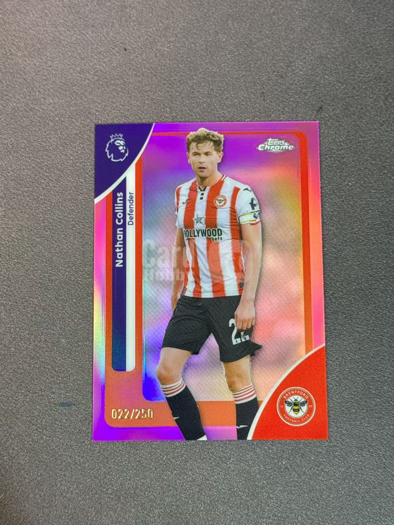2026 Topps Chrome Nathan Collins TC英超 布伦特福德 纳桑科林斯 粉折 250编 收藏必备