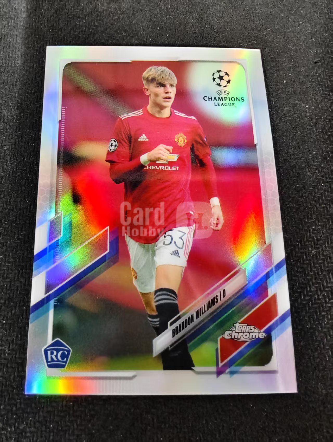 【可合并,不累计】2021 Topps Chrome Brandon Williams RC 曼联 布兰登 威廉姆斯 新秀 欧冠 银折 划痕 边角瑕疵 #64