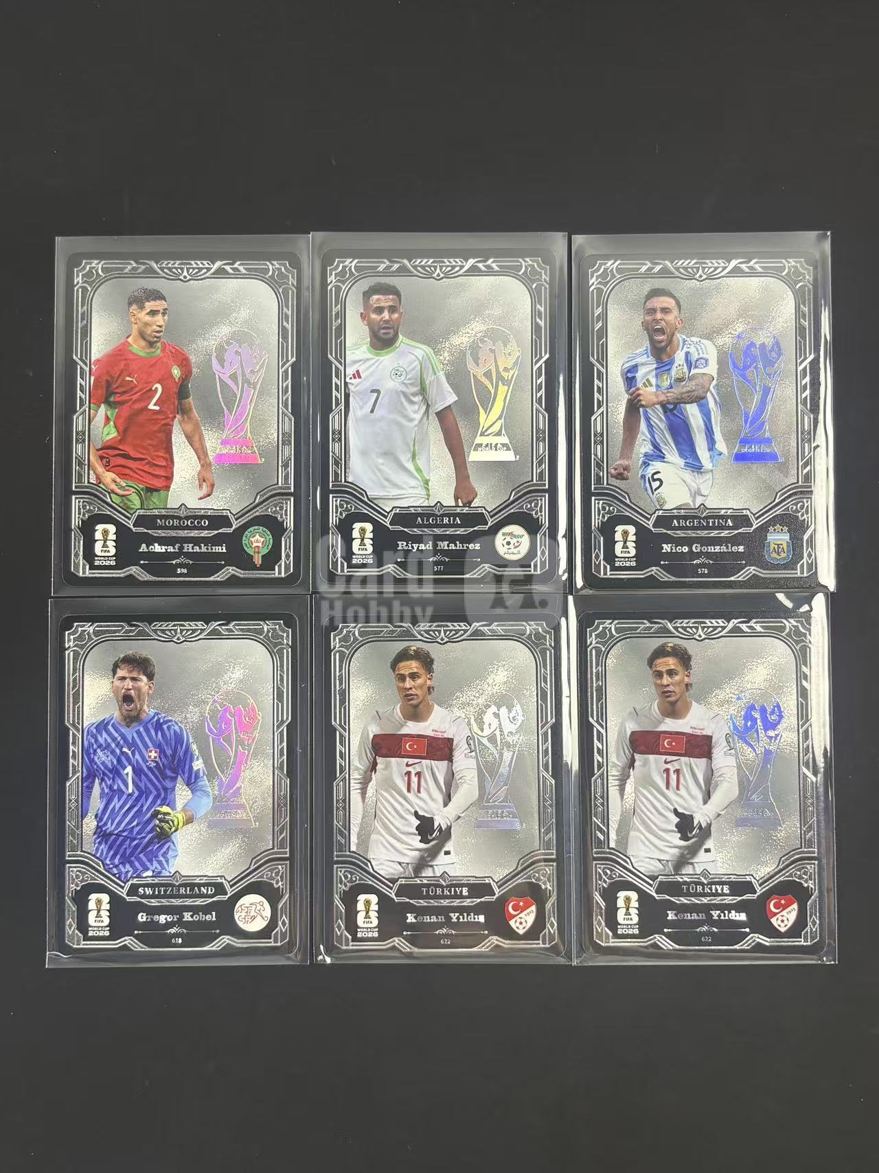 2026 Panini FIFA World Cup 卡游 世界杯 阿什拉夫 马赫雷斯 冈萨雷斯 科贝尔 伊尔迪兹 大力神杯 特卡 6张打包【湖水蓝拍卖】777