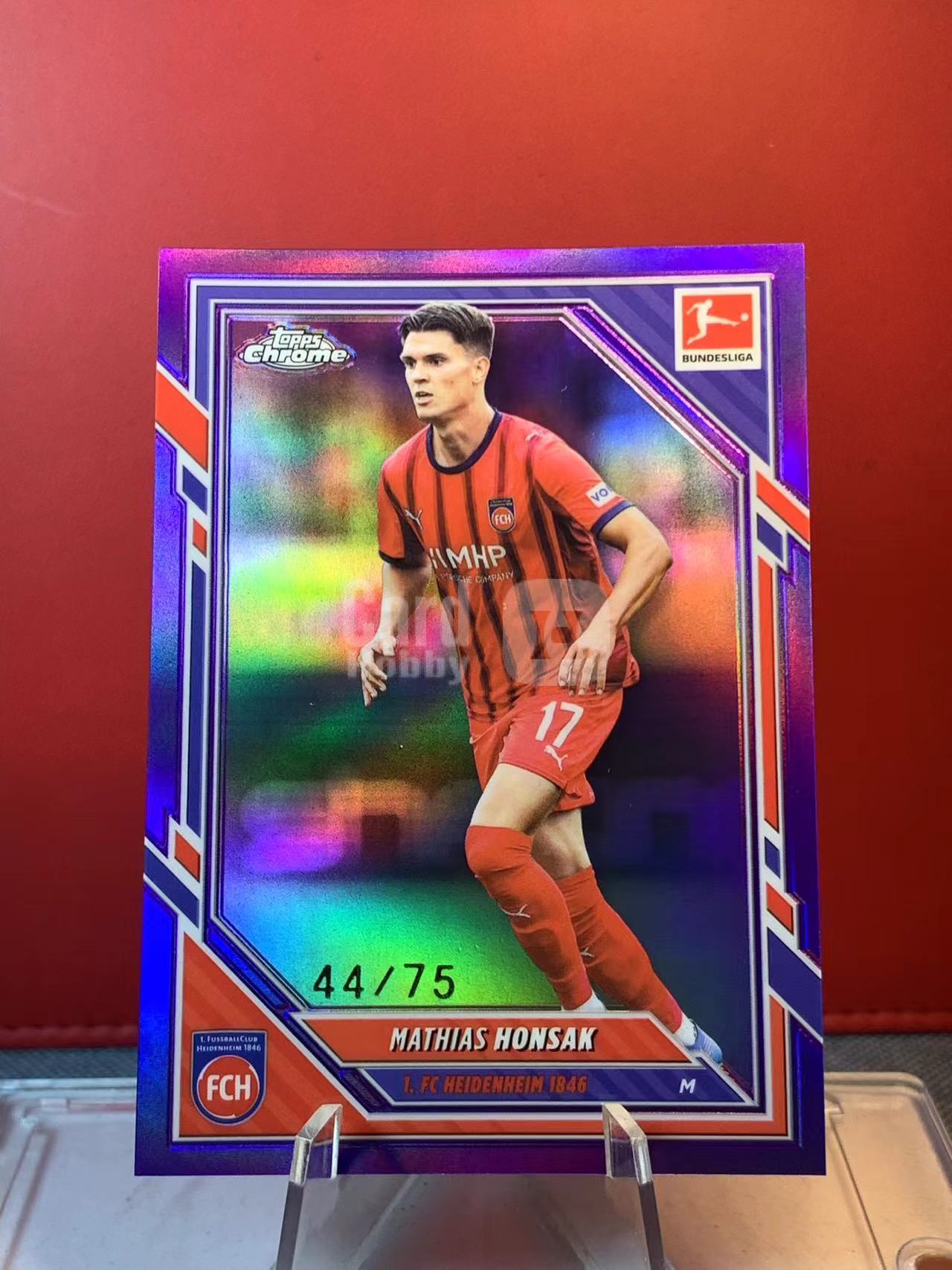 (詹叔代拍)2026 Topps Chrome Bundesliga Mathias Honsak 马蒂亚斯 翁萨克 海登海姆 德甲 紫折 44/75编 顺丰寄付 泰山