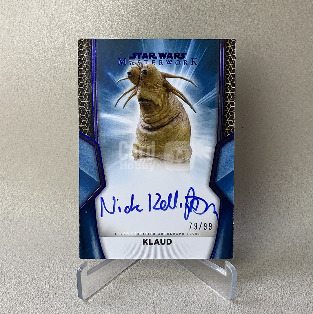 2025 Topps Star Wars Masterwork 星球大战 大师盒 星战 Klaud 克劳德 79/99编 蓝折 演员签名 Nick Kellington 卡签 品相如图 Fish