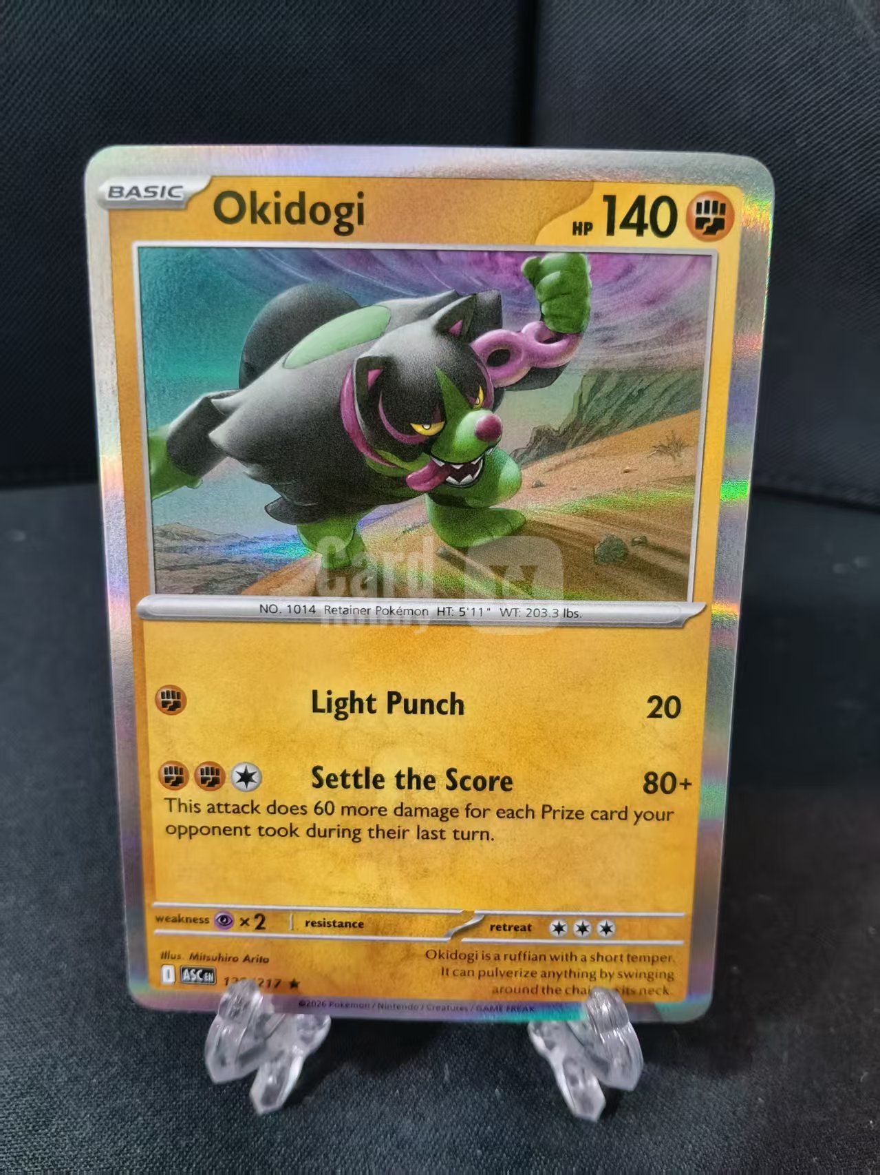 2024 Pokemon TCG  Okidogi en 2024 Pokemon TCG   Okidogi en 宝可梦 美版 ASC 122/217 升华英雄 够赞狗en  闪卡 卡品如图