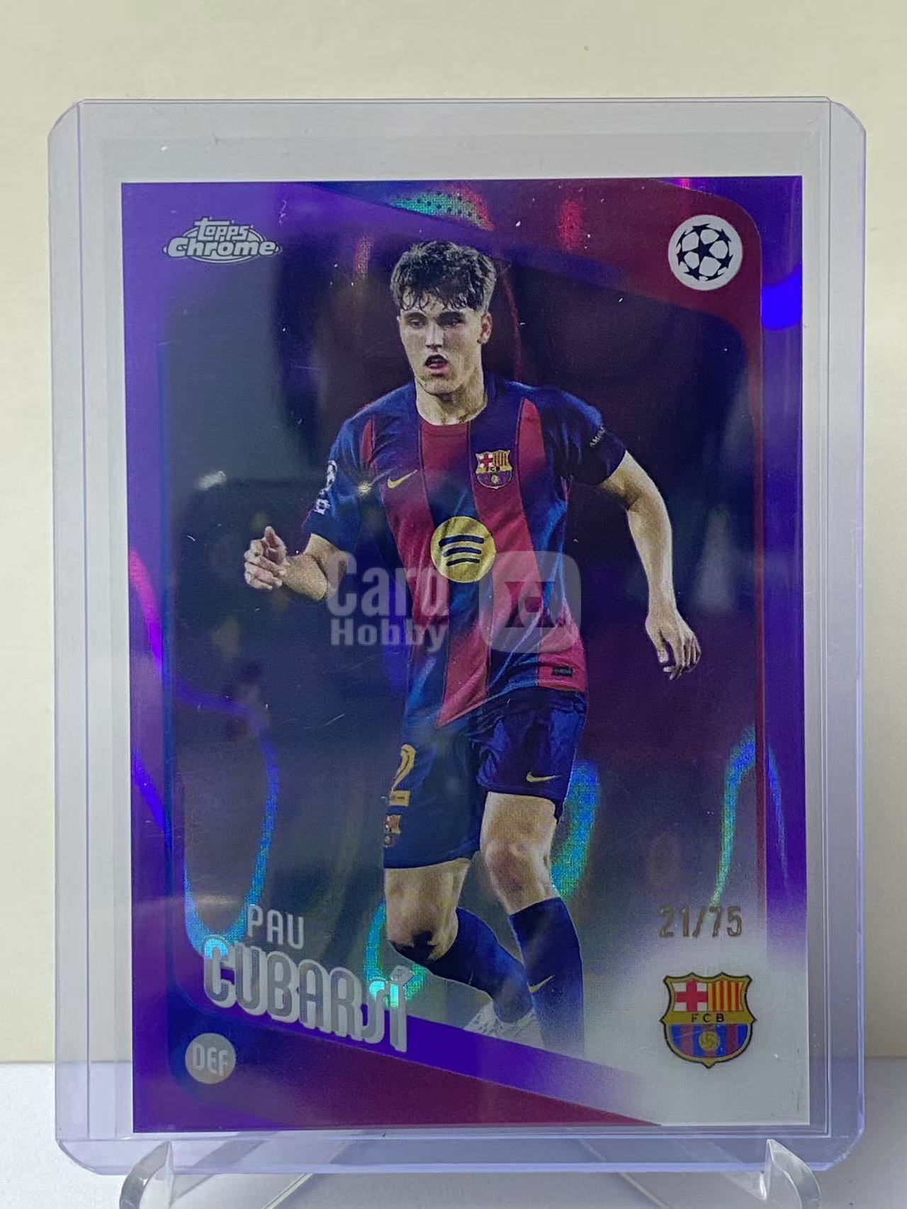 2026 Topps Chrome Pau Cubarsi 欧冠 TC 巴塞罗那 巴萨 西班牙 库巴西 紫熔岩折 21/75编 收藏必备 不保卡品 远哥