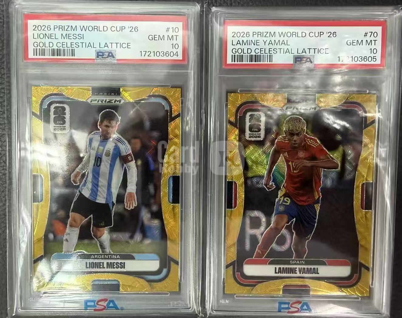 2026 Panini Prizm World Cup FIFA Lionel Messi Lamine Yamal 世界杯PZ 新老传承 梅西 亚马尔 10编 金折 金天网折 PSA10 连号打包