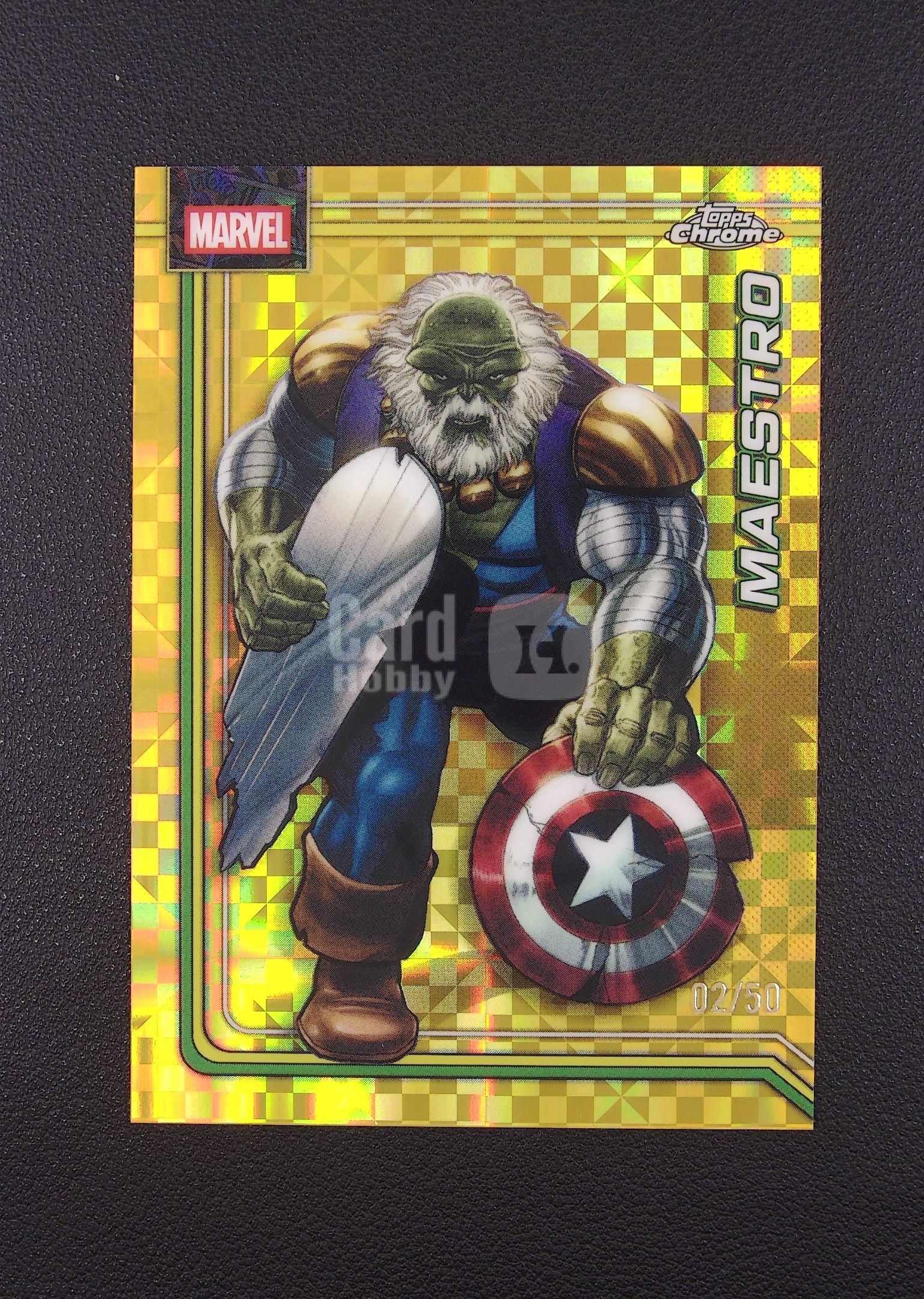 2026 Topps Chrome Marvel Maestro 战尊 02/50编 金棋盘折 浩克 漫威【Big M 代拍】 D水