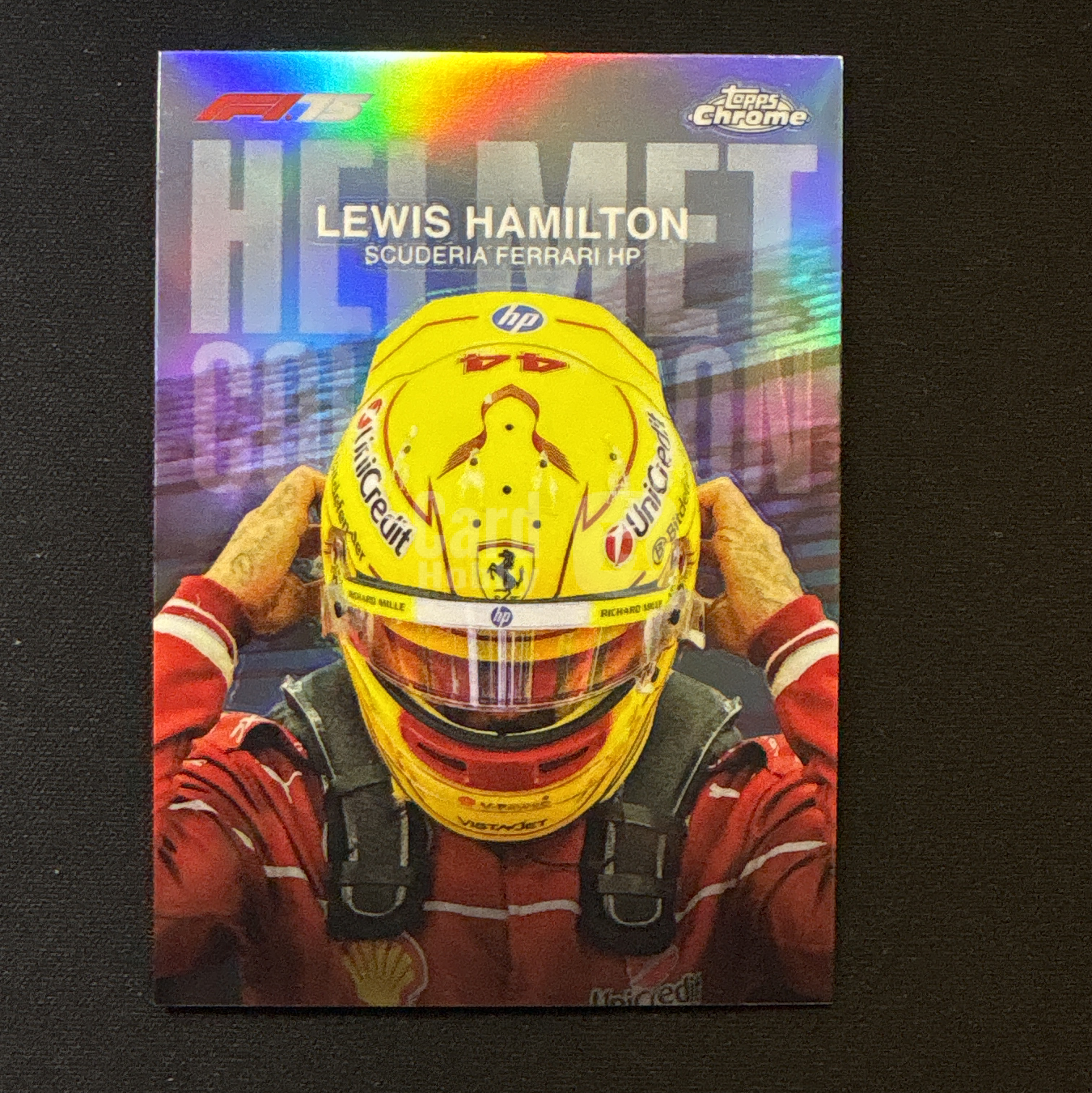 2025 Topps Chrome Lewis Hamilton 【爆爆代卖】F1 75周年 刘易斯 汉密尔顿 Helmet Collection头盔 特卡 银折 Base 法拉利 专收必备 如图#黄