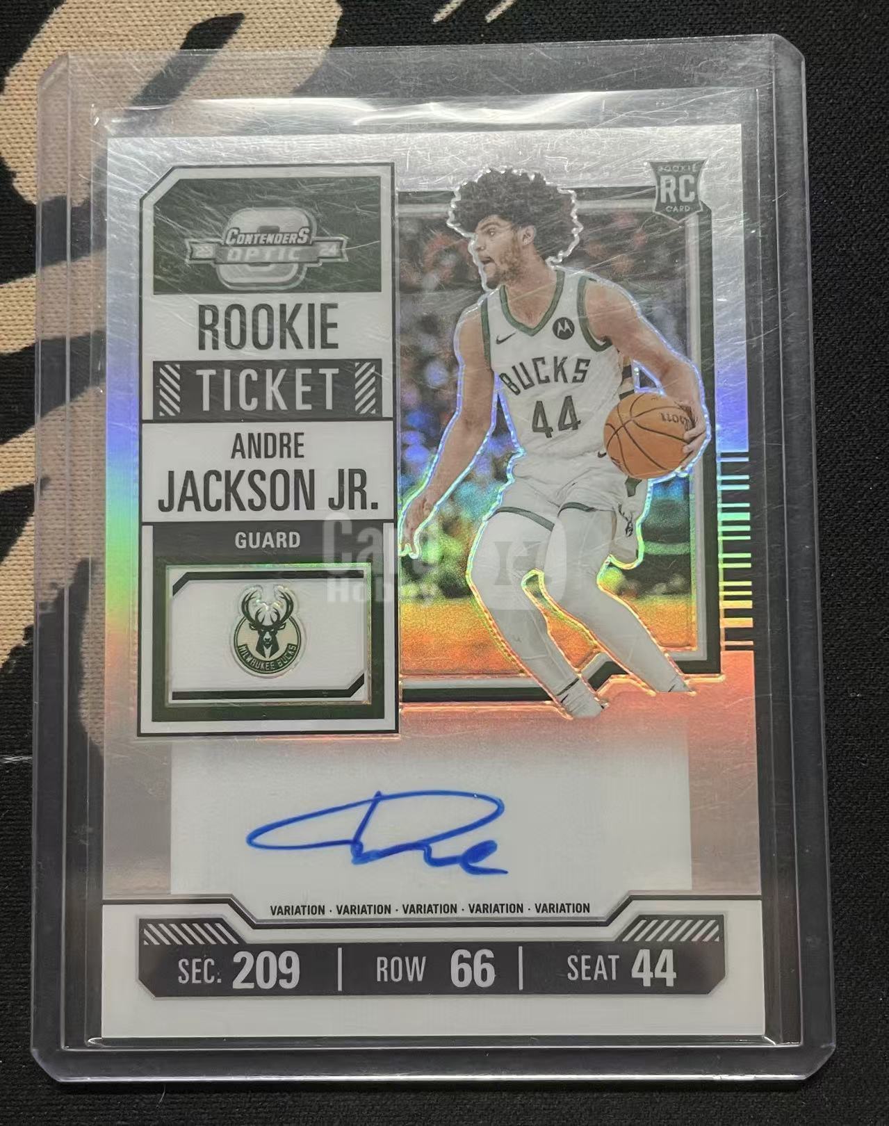 2023-24 Panini Contenders Andre Jackson Jr. 小安德烈·杰克逊 雄鹿 球票 签字 卡签 银折 折射 rc 新秀年 值得投资(猴子卡社)