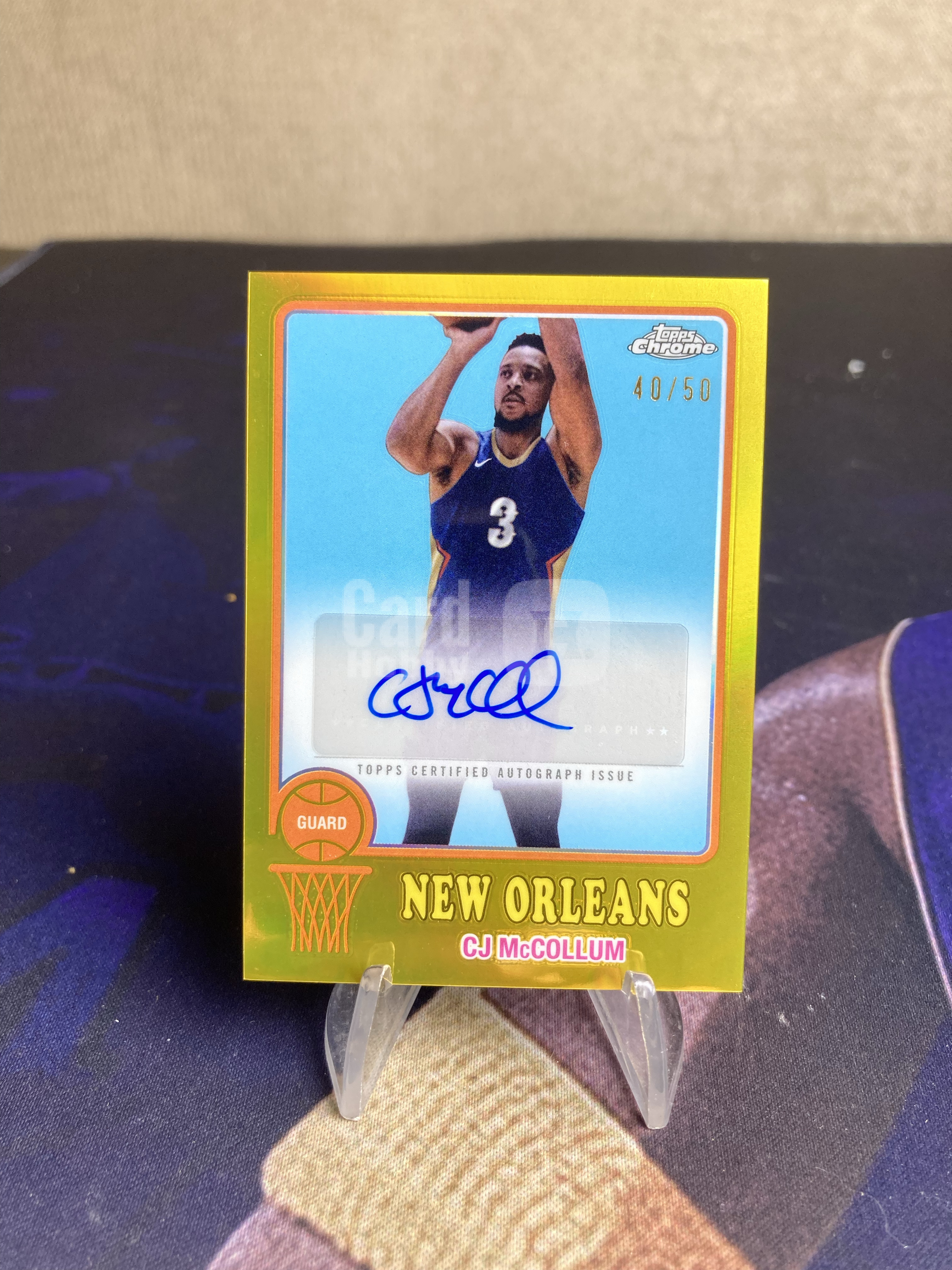 2025 Topps Chrome CJ McCollum 【星卡优转】tc系列 CJ 麦科勒姆 40/50编 签字 金折 专收必备 微瑕如图 LGC