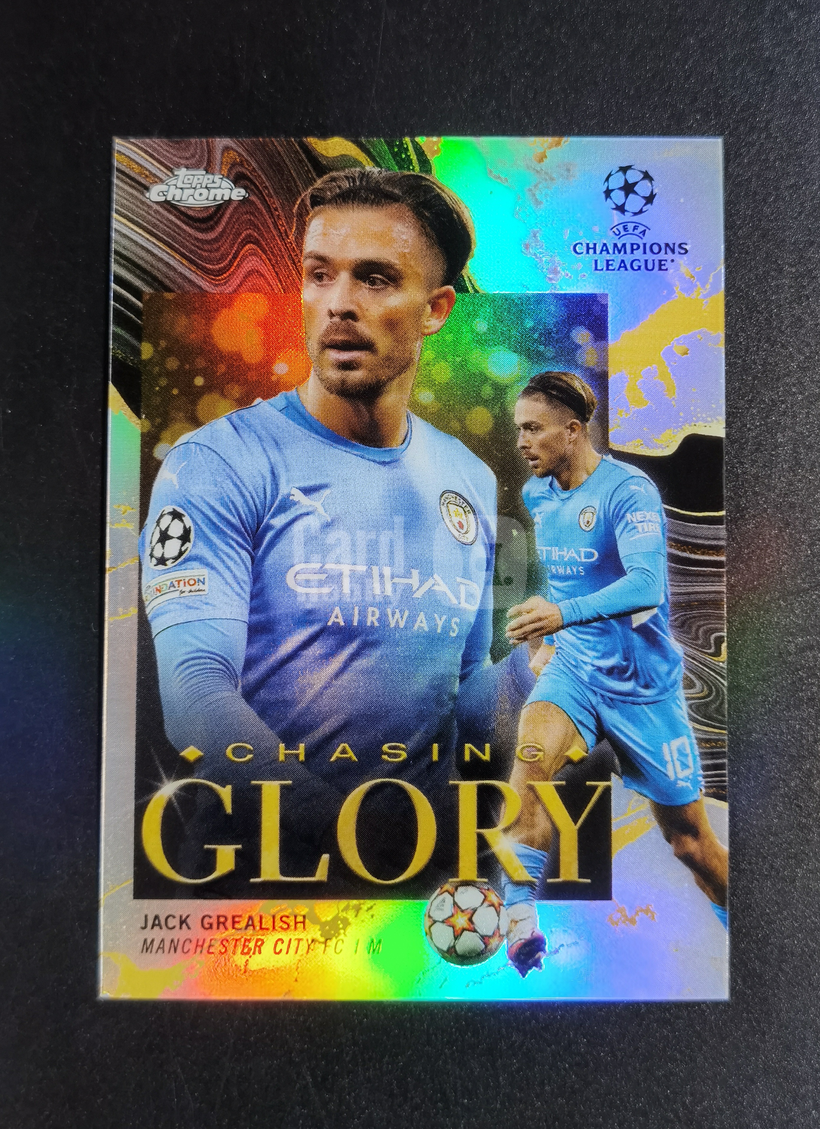 2022 Topps Chrome Jack Grealish 欧冠 Glory荣耀特卡 杰克 格拉利什 曼城 英格兰队 银折 卡品如图 专收必备