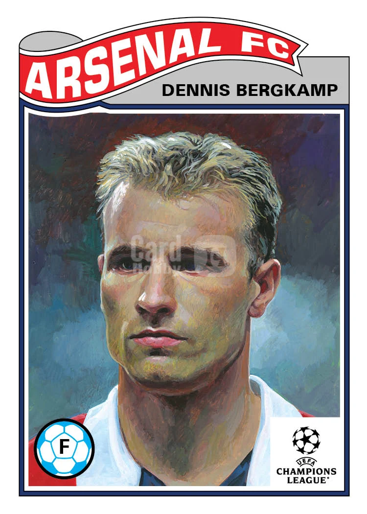 【飞哥拍卖】2026 Topps Living Set 丹尼斯·博格坎普 Dennis Bergkamp 复古大头油画系列 阿森纳 Arsenal 荷兰传奇 冰王子 国际米兰 阿贾克斯 只发顺丰寄付看描述 HH