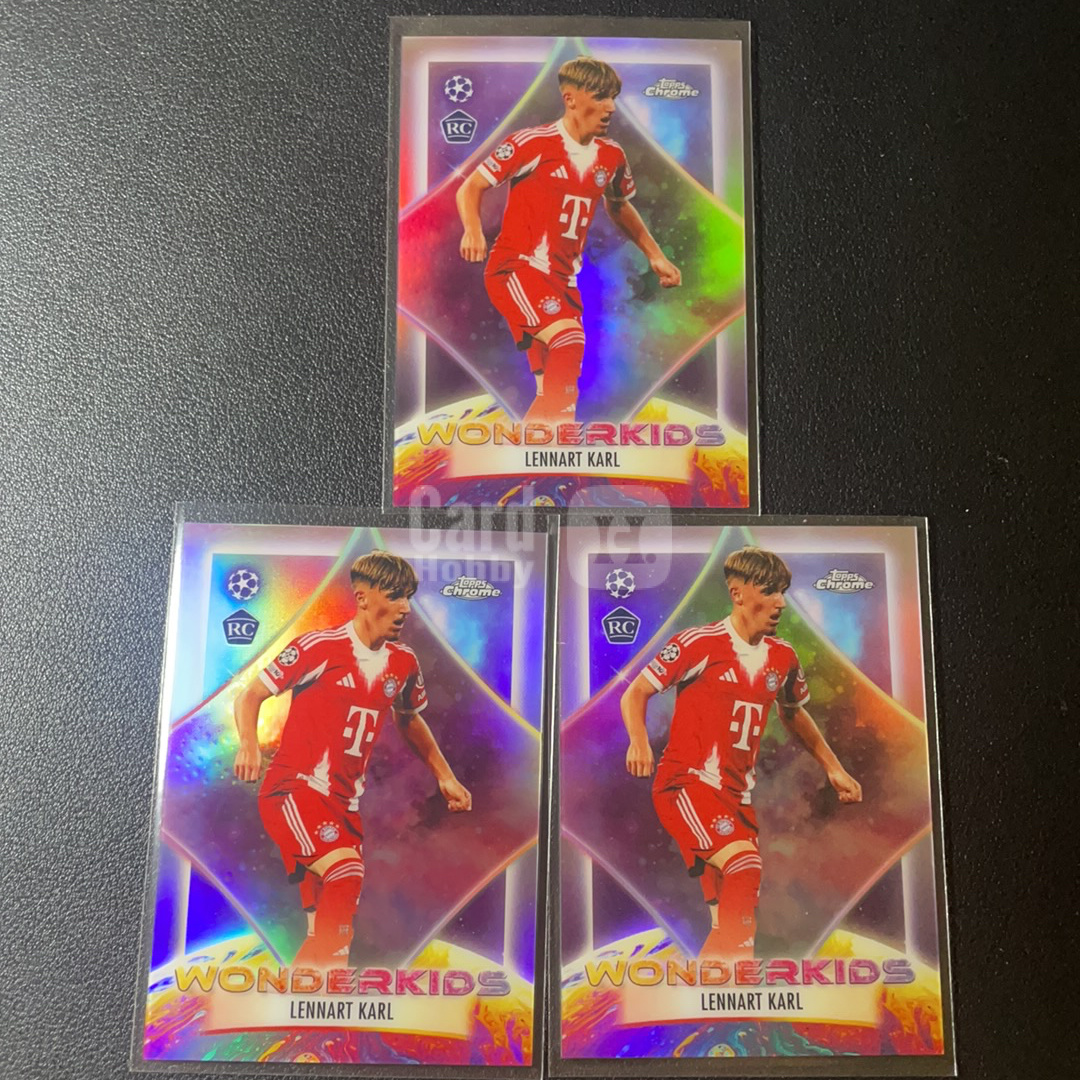 【鲨鱼代卖】Topps Chrome Lennart Karl RC 伦纳特 卡尔 神奇小妖 特卡 银折 拜仁慕尼黑 德国 RC新秀 欧冠TC 3张lot不保品-SY4310