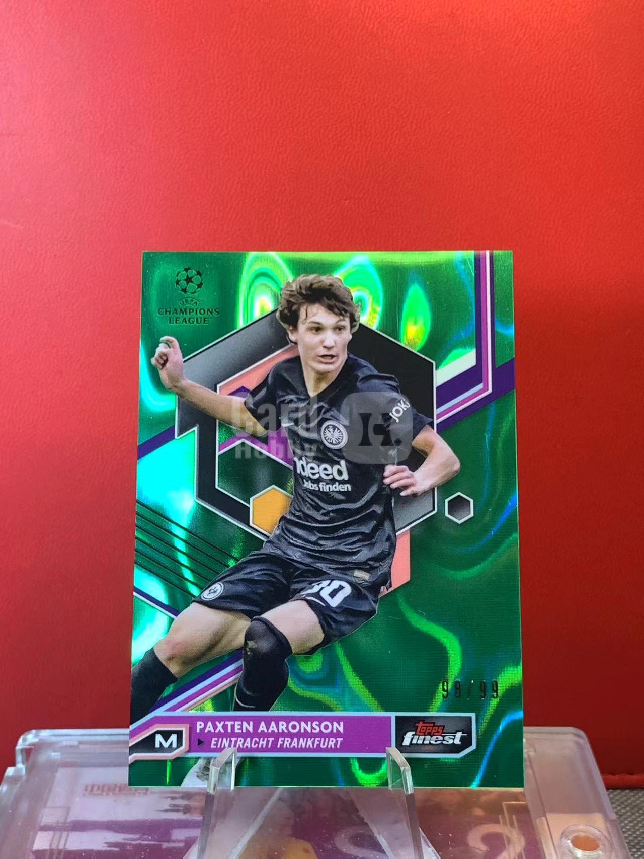 (詹叔代拍)2022‑23 Topps Finest Paxten Aaronson 法兰克福 帕克斯顿 阿伦森 绿折射 98/99编 美国 顺丰寄付 泰山