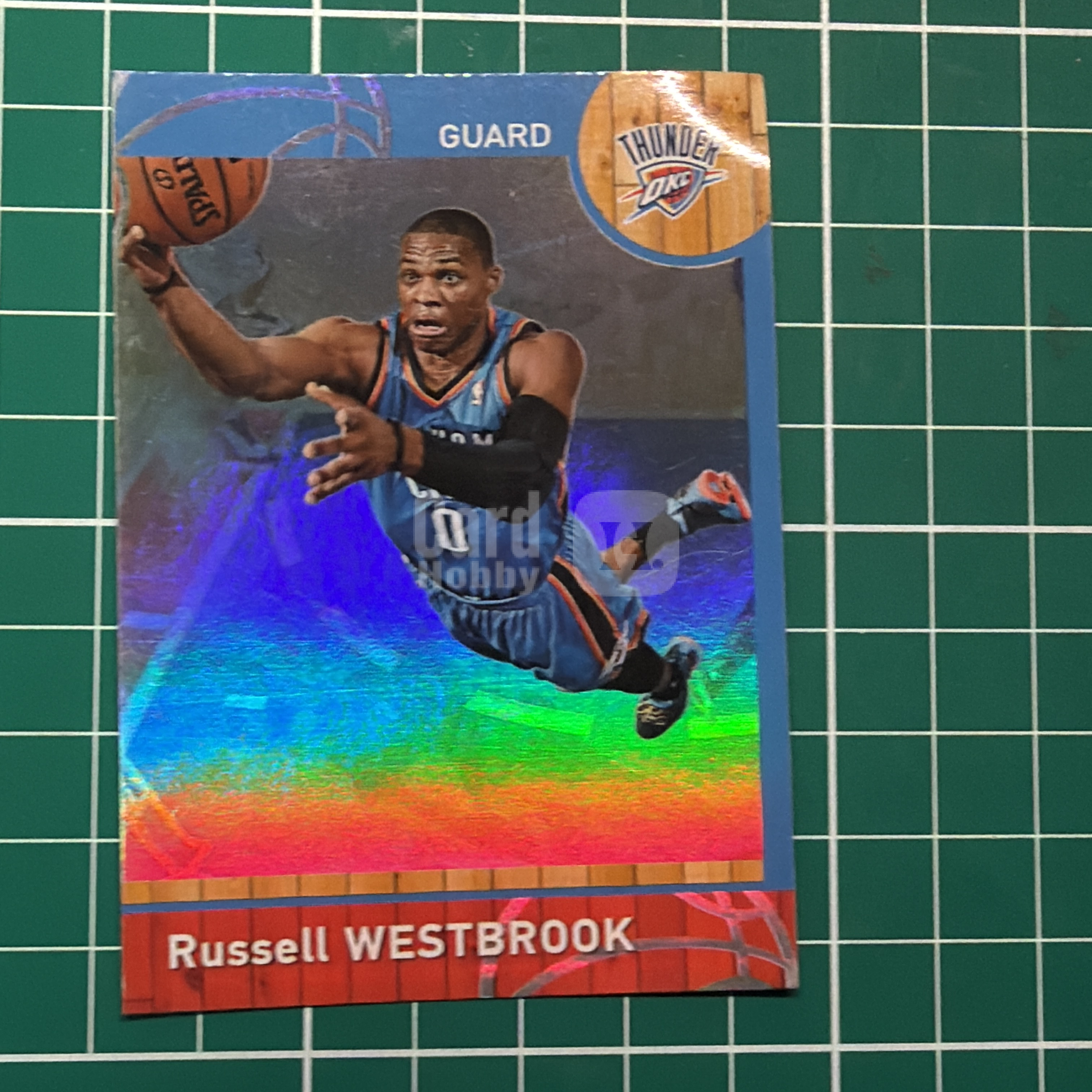 2013-14 Panini Americana Russell Westbrook S.p.a. 拉塞尔威斯布鲁克 威少 雷霆队 银折 折射特卡 精美选图 多年老卡 绝版卡 稀有大比例 折痕