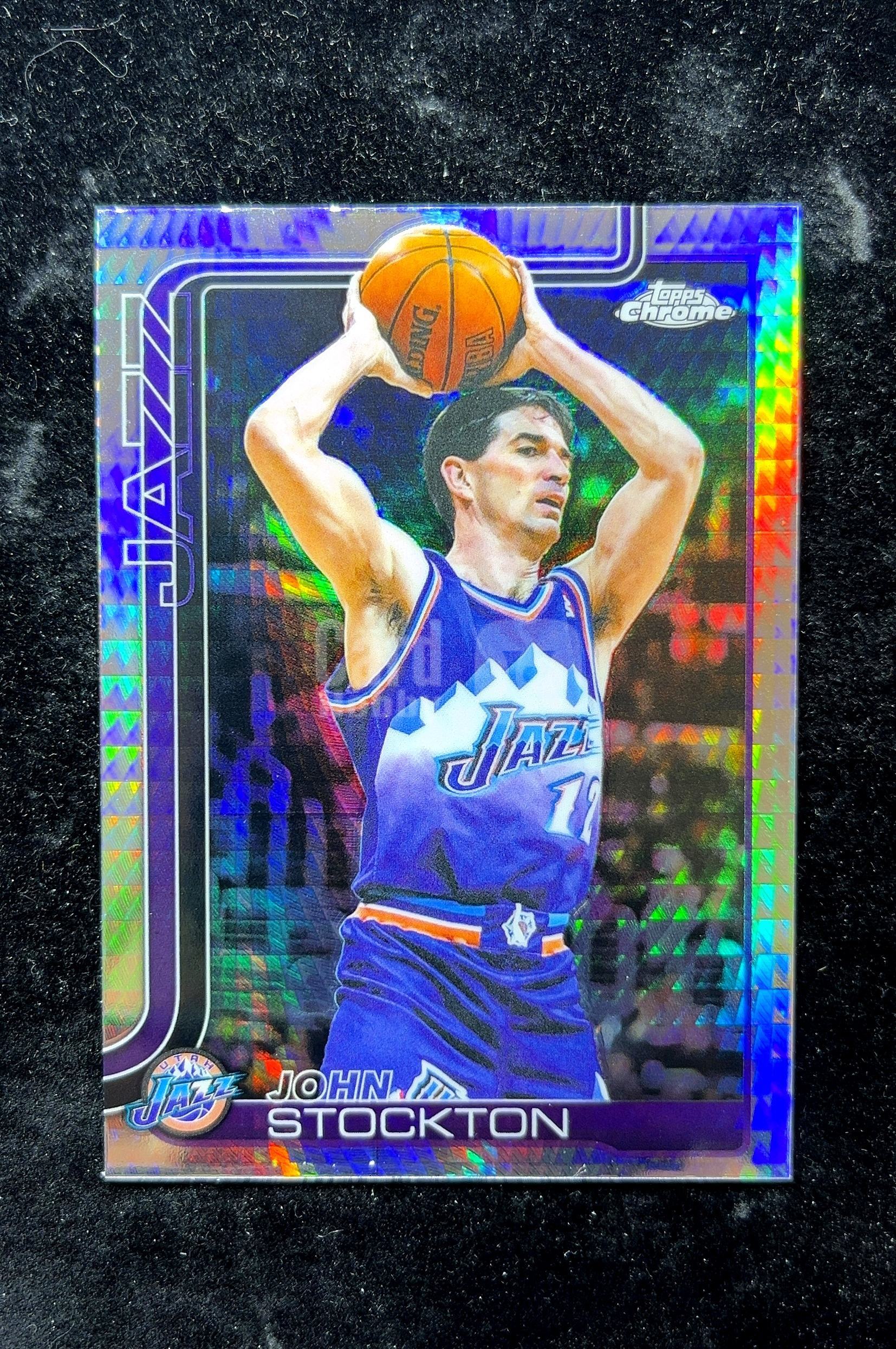 【小白1%代卖】2025 Topps Chrome John Stockton 约翰·斯托克顿 银棱镜折 折射 卡品如图 高价值 #250 Utah Jazz 犹他爵士 0702