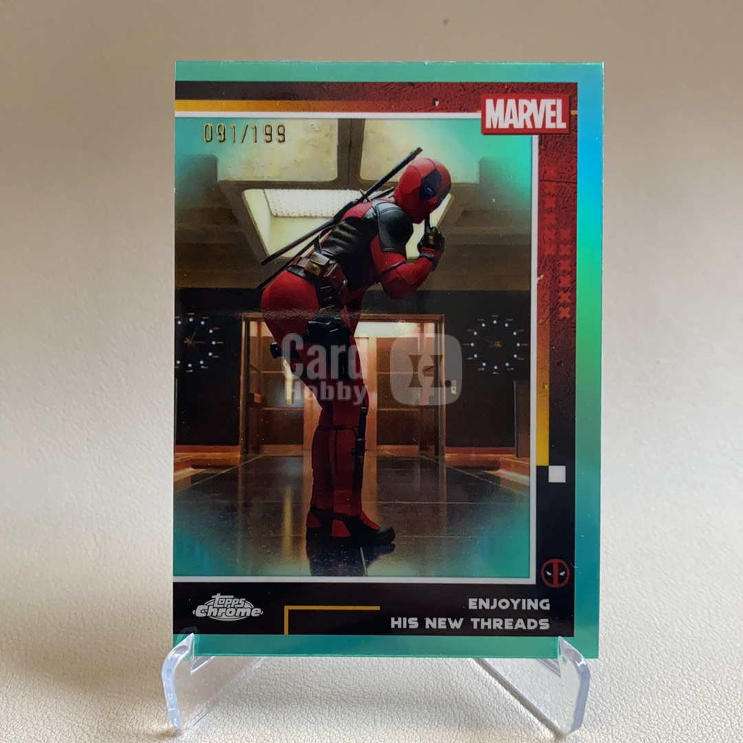 2025 Topps Deadpool Hobby Box Marvel 漫威 死侍与金刚狼 特卡 青折 折射 多元宇宙剧情 享受新战衣 91/199编 死侍 品相如图 凑套必备 wong