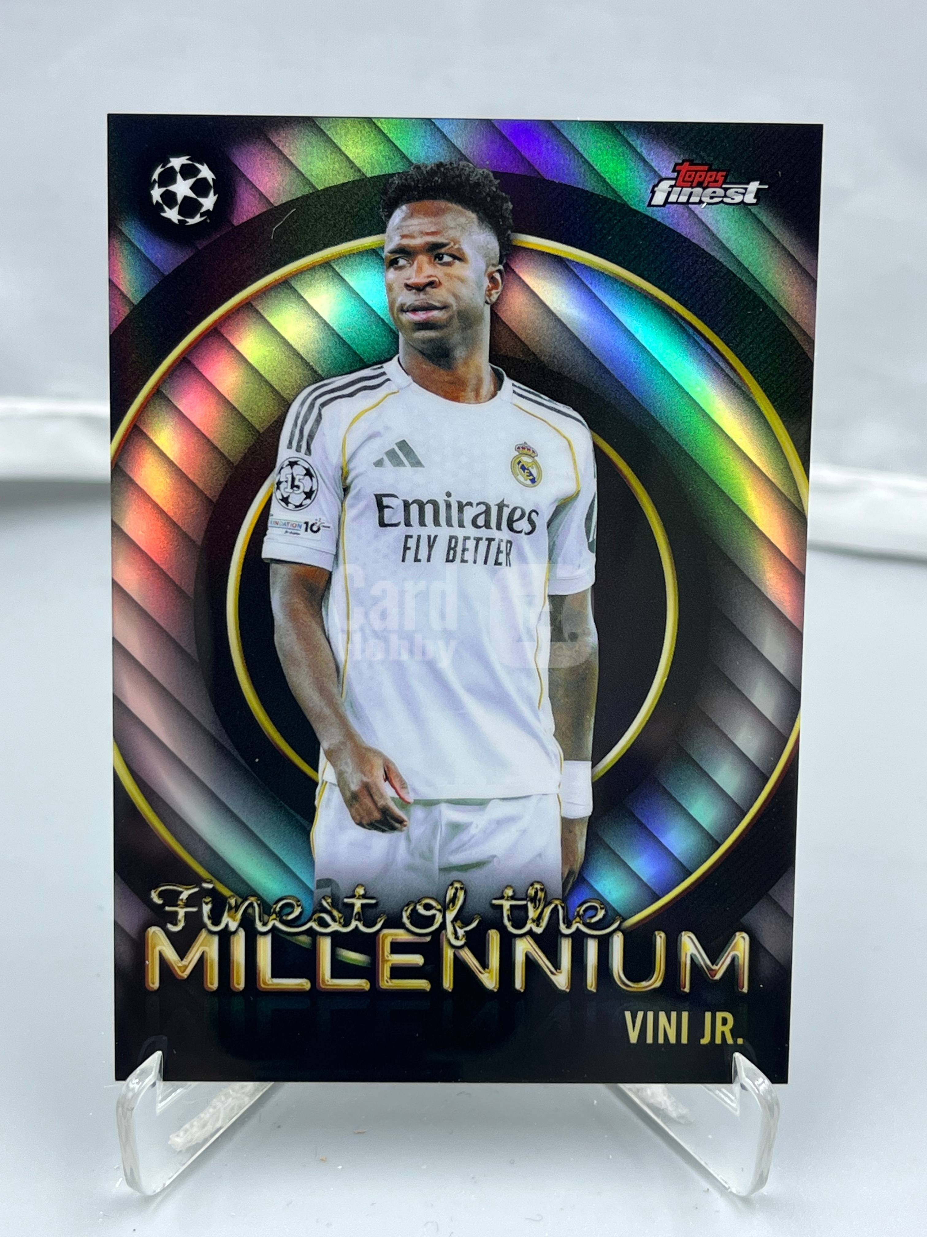 2026 Topps Finest Vinicius Junior 欧冠欧战 维尼修斯 皇马 小熊 Millennium 特卡 千禧年最佳球员 银折 折射 瑕疵如图【暴富 LK张】ta941