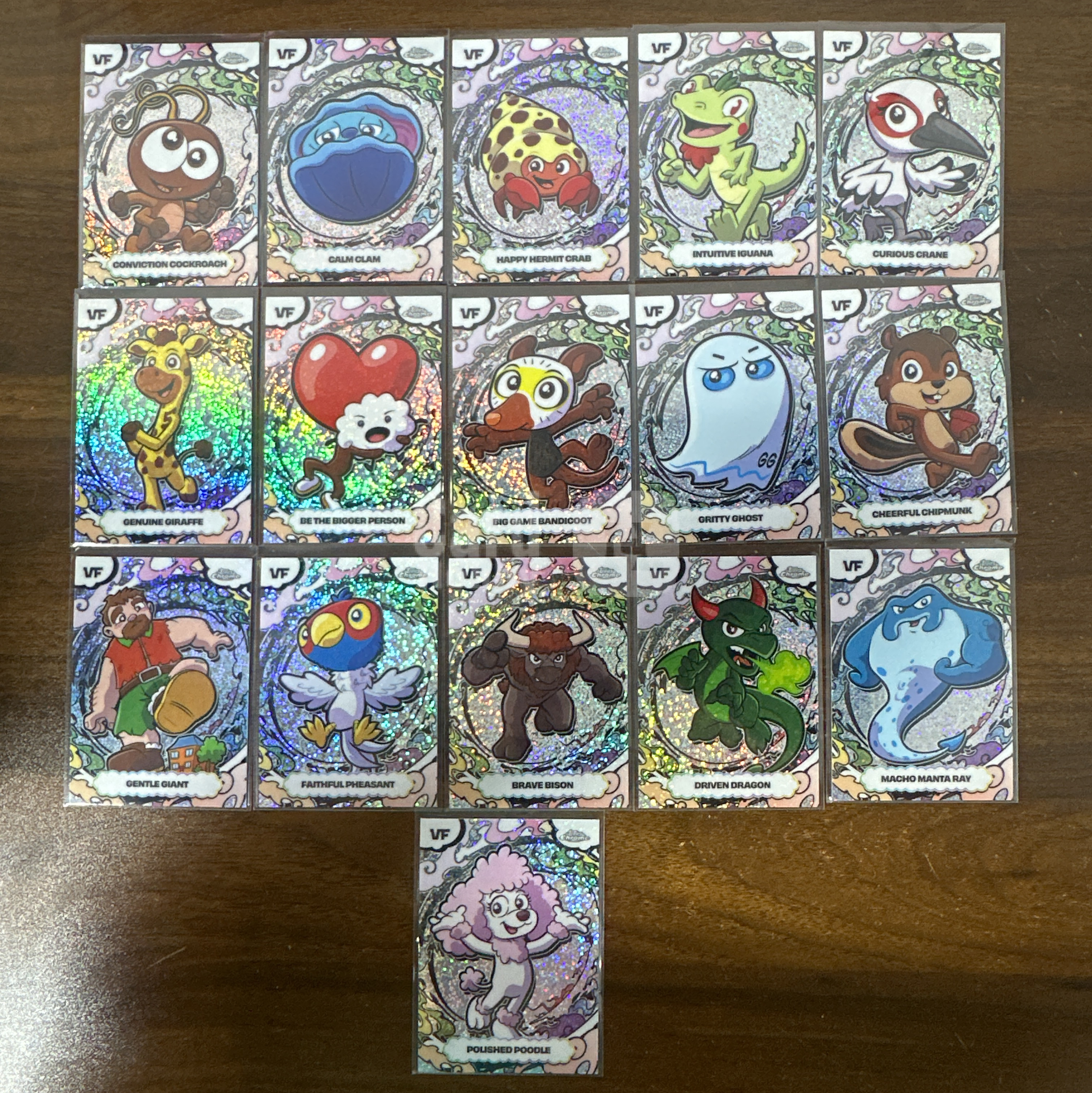 （怪兽拍卖）GSW-C53 2026 Topps Chrome VeeFriends VF Polished Poodle 精致贵宾犬 松鼠 蚂蚁 恐龙等 碎点折 打包 不保卡品 Z1