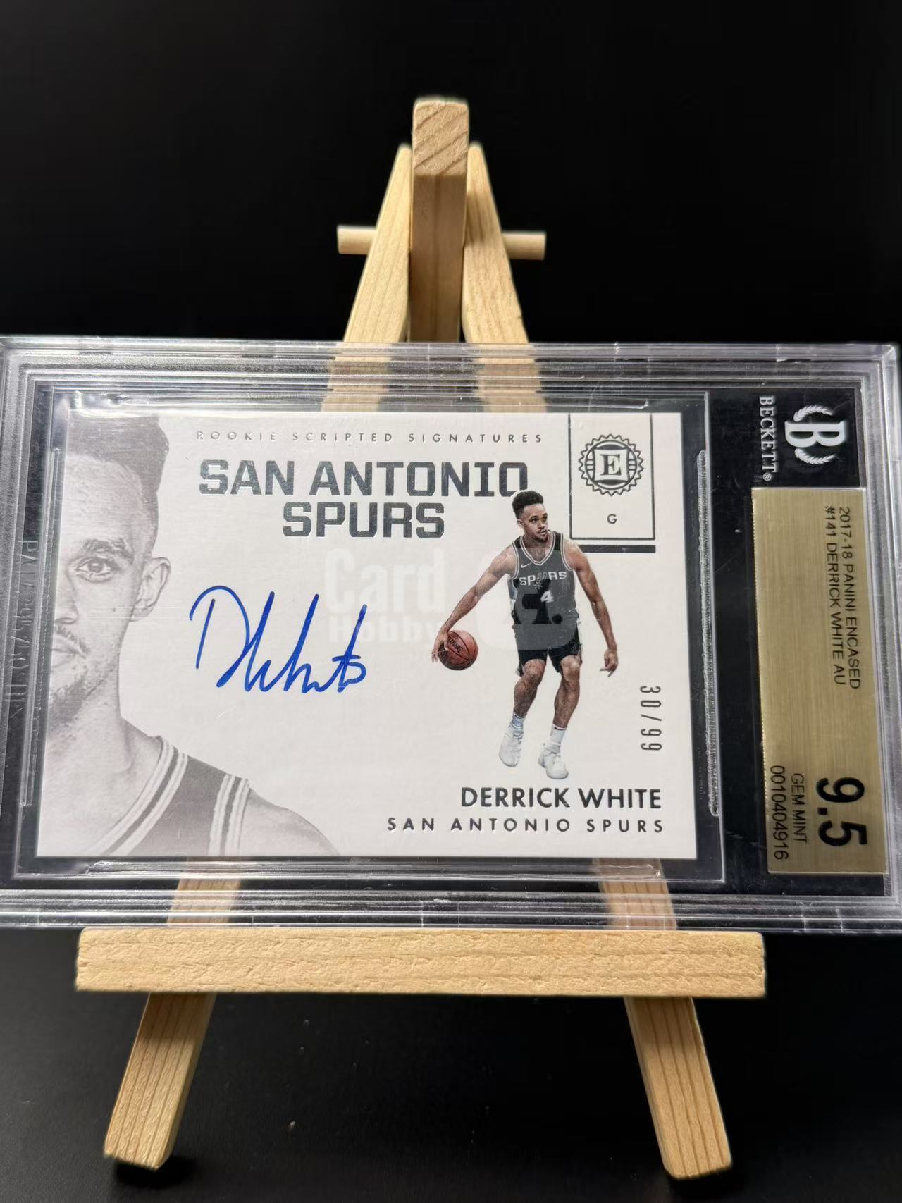 2017-18 Panini Encased Derrick White RC 【YT拍卖】 德里克 怀特 马刺 云端 小白 新秀 签字 卡签 BGS金标9.5 30/99编~闪电h