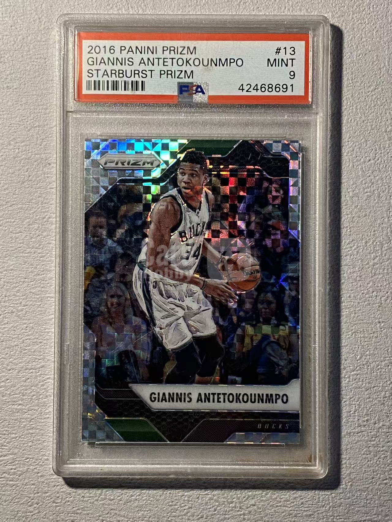 2016-17 Panini Prizm Giannis Antetokounmpo pz 雄鹿 字母哥 阿德托昆博 大比例 格子折 棋盘折 折射 psa9 评级卡 收藏必备