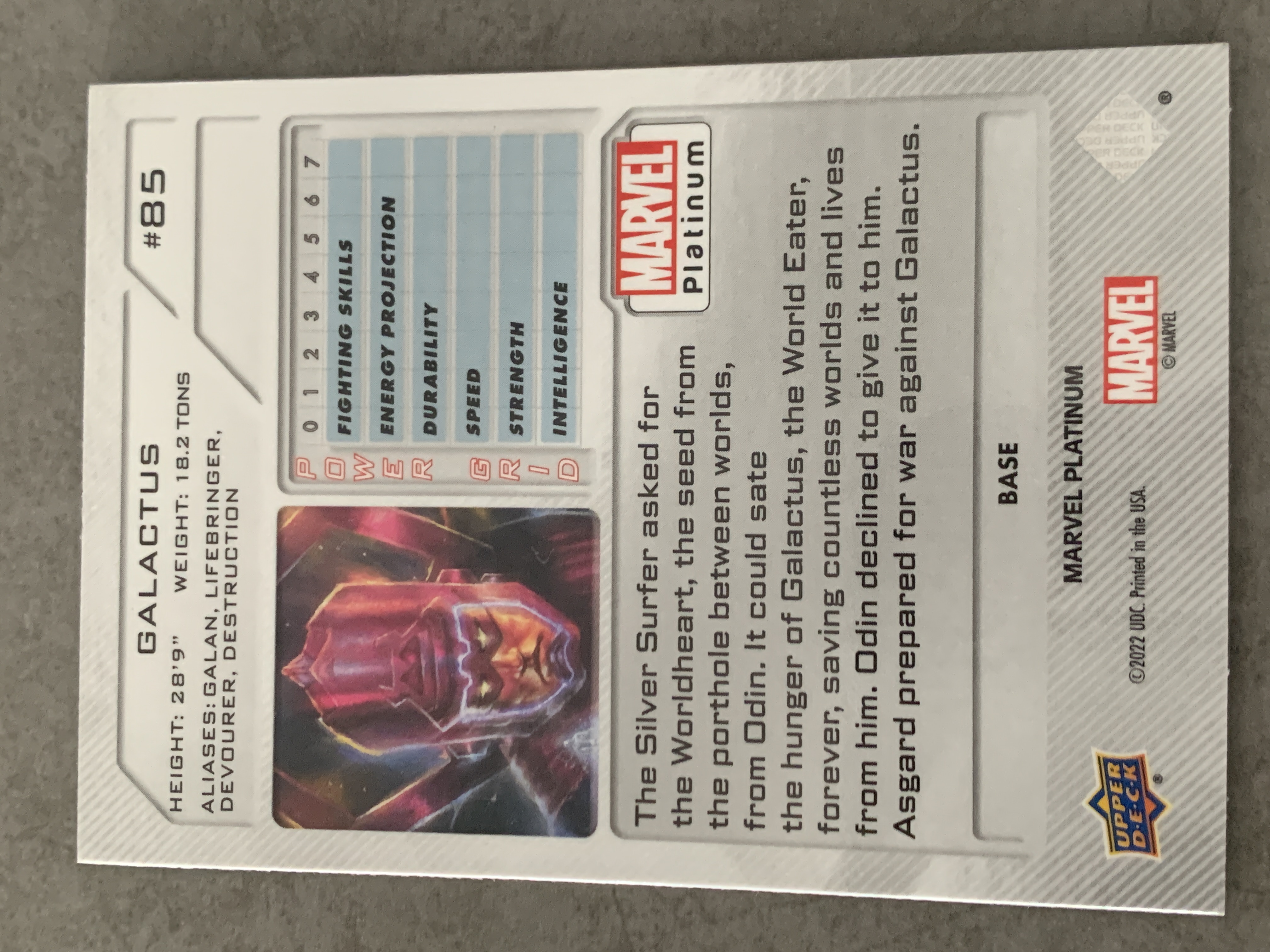 (A8) 2022 UPPER DECK 漫威 BASE 行星吞噬者 实卡好看 收藏凑套必备 卡品如图 !!!