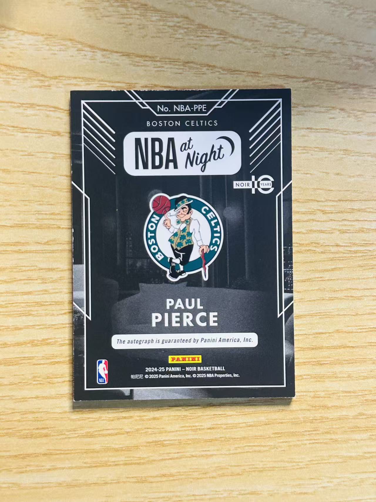 2024-25 Panini Noir Paul Pierce 保罗 皮尔斯 凯尔特人 诺尔 NBA之夜 签字 卡签 40/49编