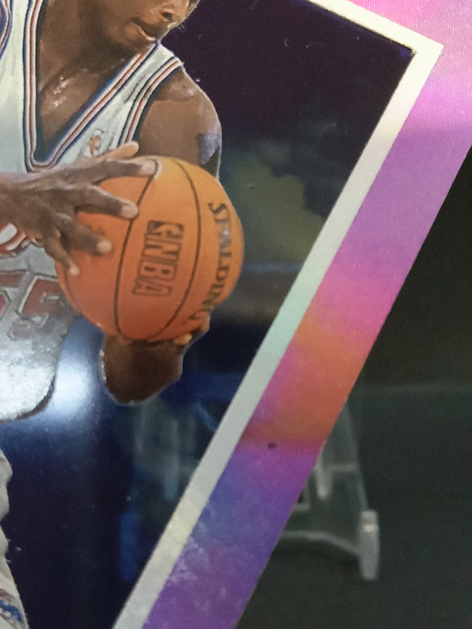 【DC拍卖】9.29小科比(微瑕)`1996-97 Skybox E-X2000 #29 Lorenzen Wright 洛伦岑赖特 洛杉矶快船 紫粉渐变胶片折射老球星卡`