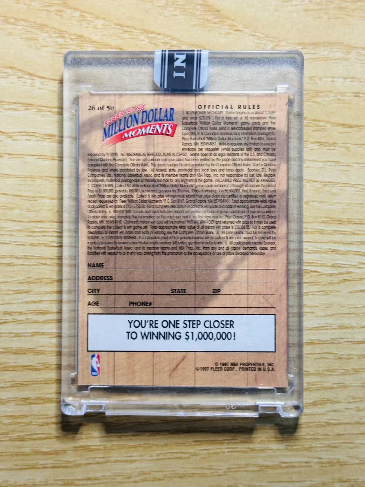 1997 Topps moment Dennis Rodman 嘿嘿代卖 丹尼斯 罗德曼 百万奖金 老卡 老特 大虫 公牛 实卡精美 收藏必备